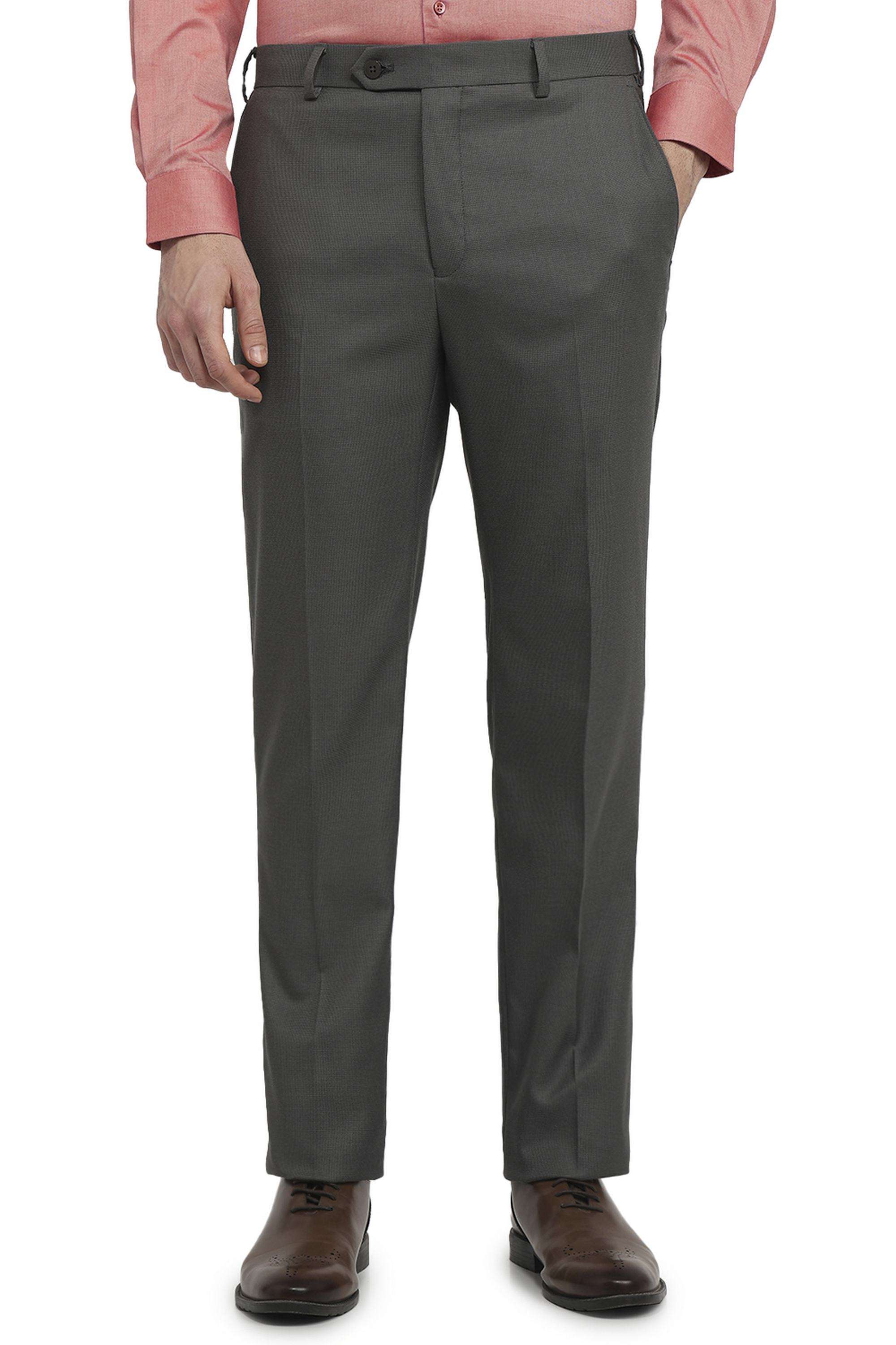 Solid-Polyester-Blend-Regular-Fit-Men-s-Trousers