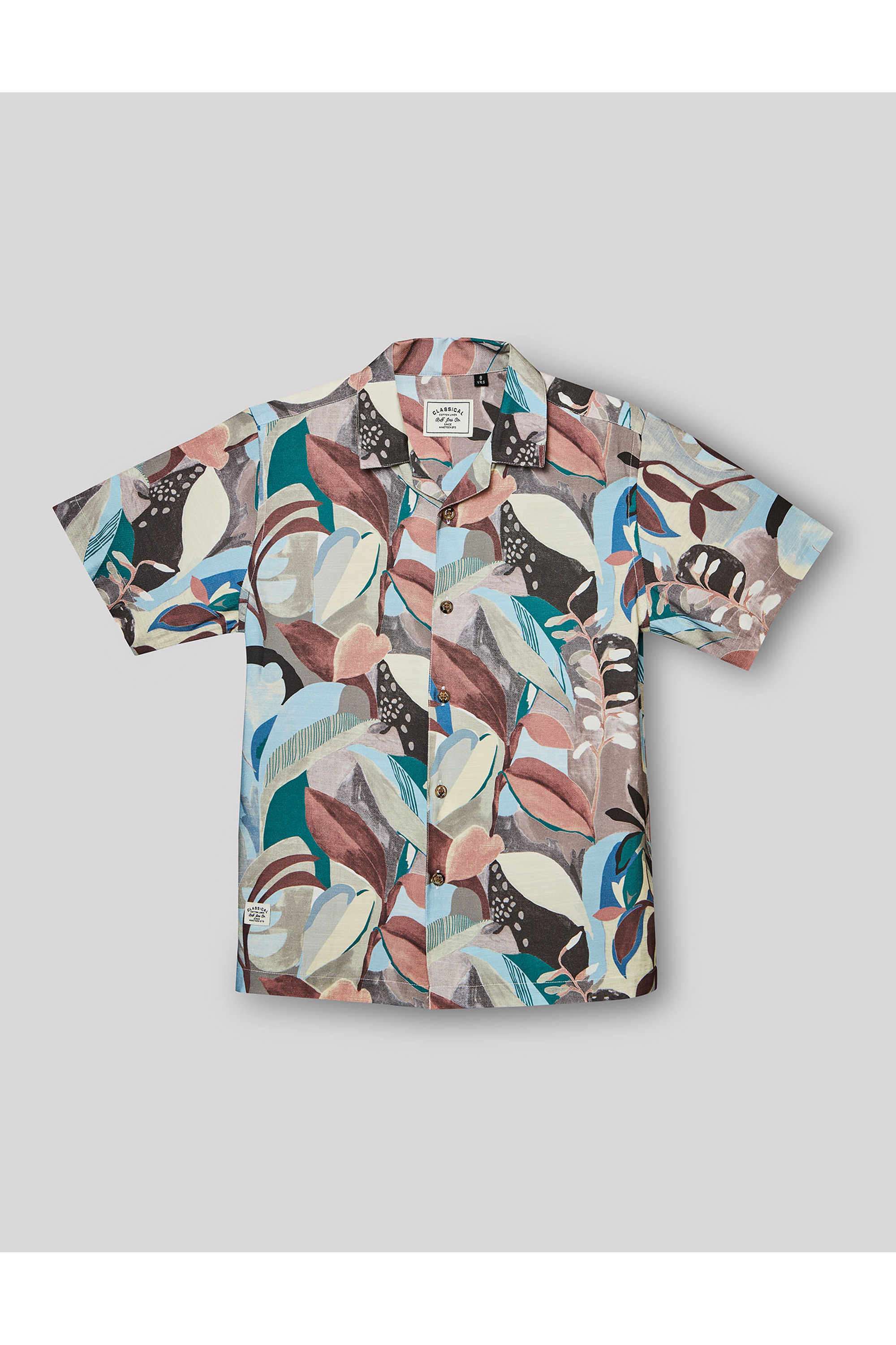 Floral-Cotton-Collared-Boys-Shirt