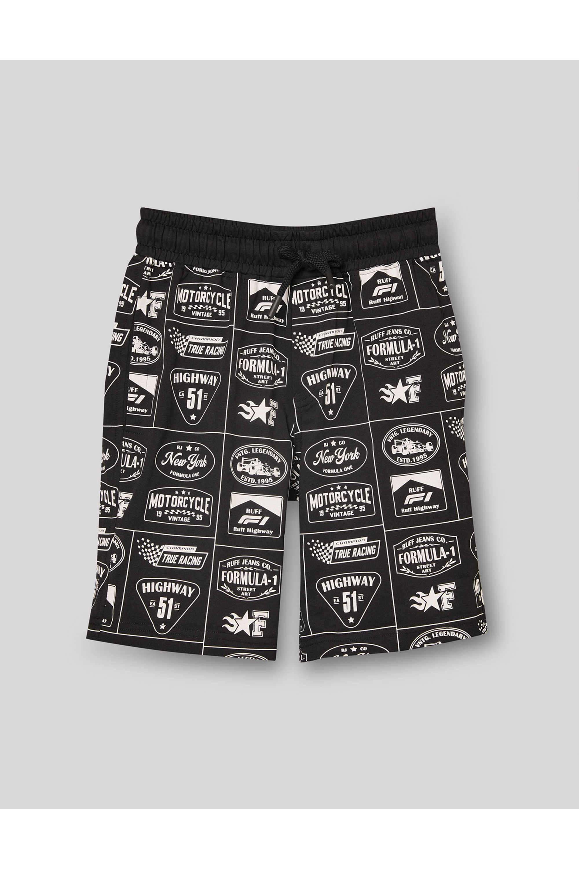 Graphic-Print-Blended-Fabric-Regular-Fit-Boys-Bermudas