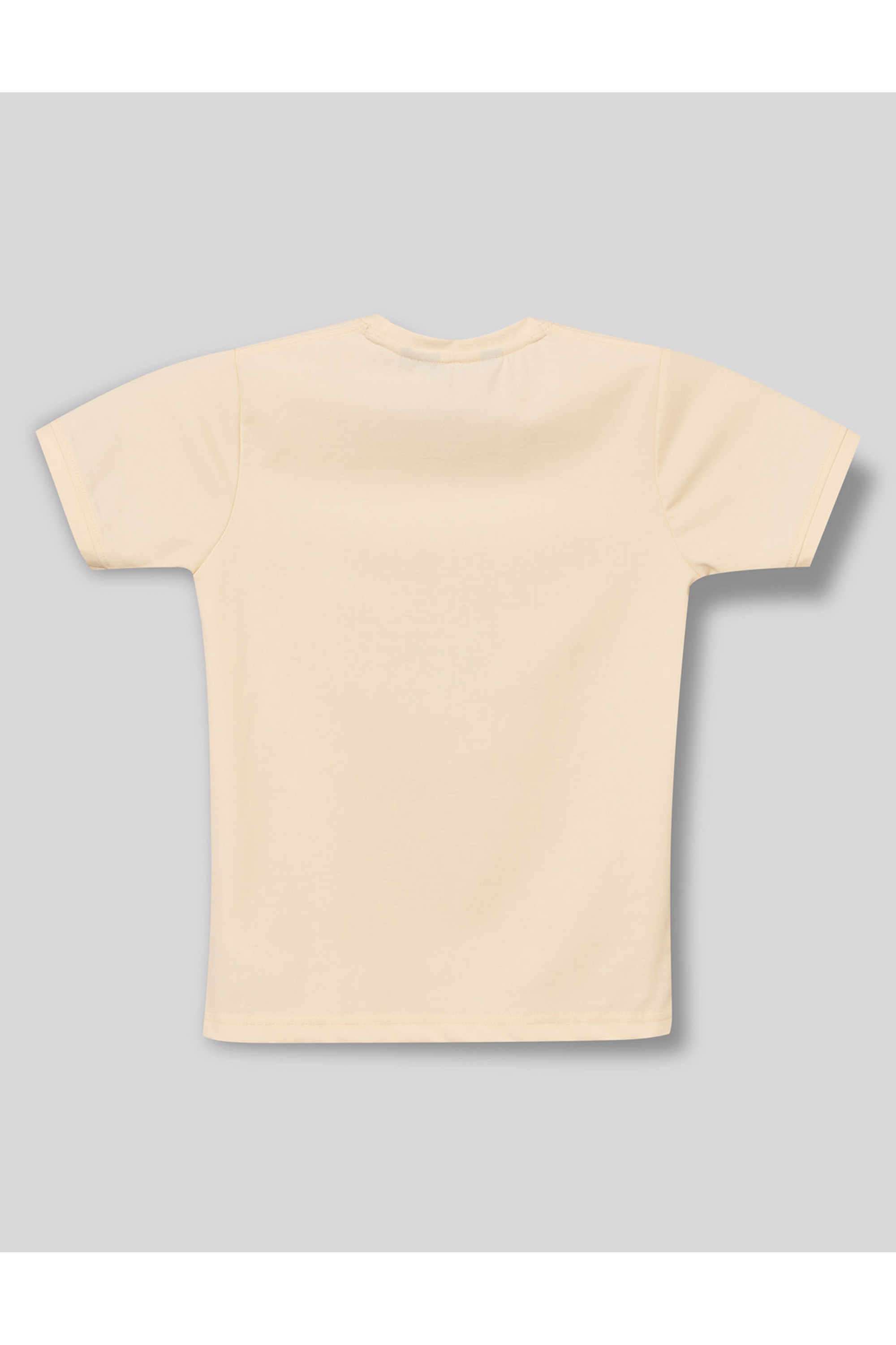Graphic-Print-Blended-Fabric-Round-Neck-Boys-T-Shirt