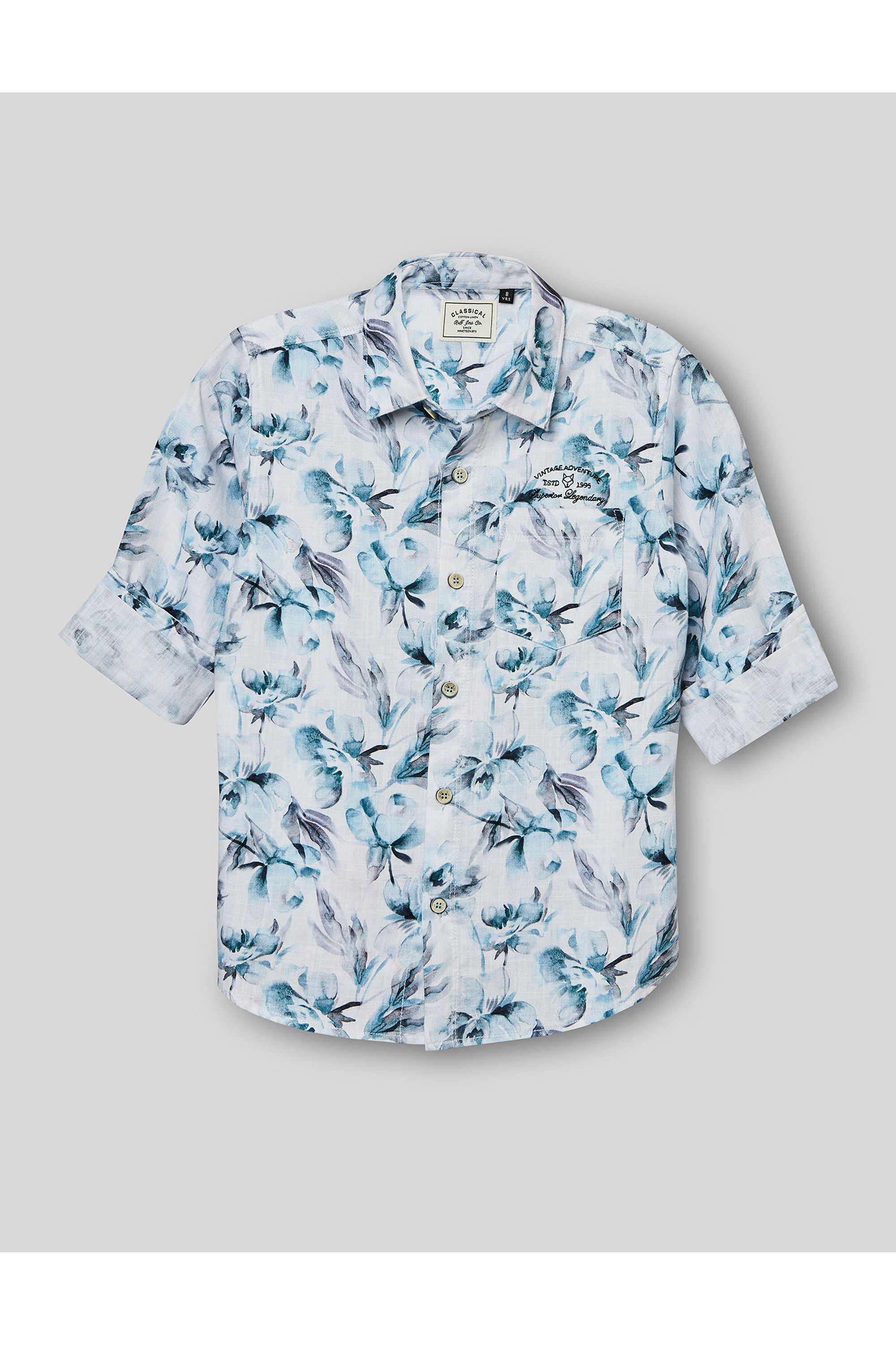 Floral-Cotton-Collared-Boys-Shirt