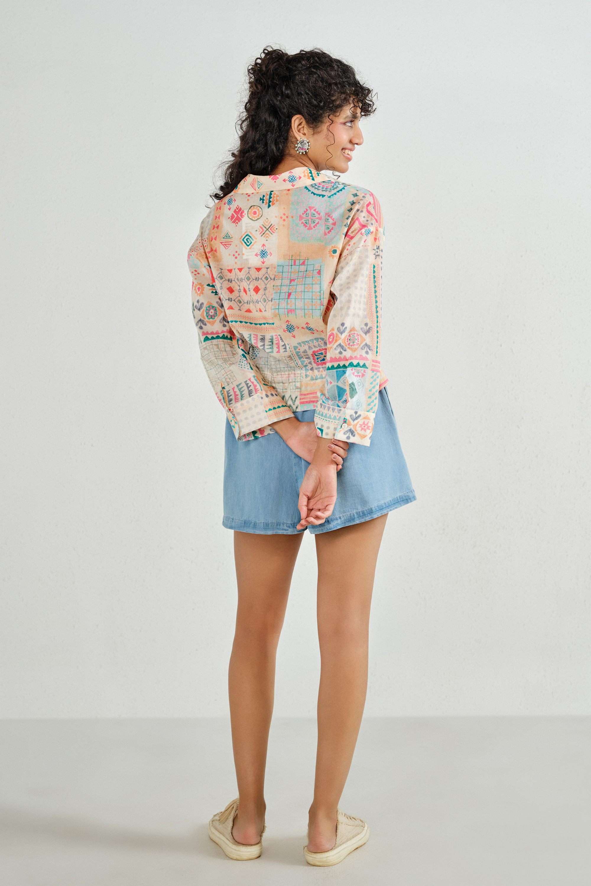Printed-Cotton-Collared-Women-s-Top