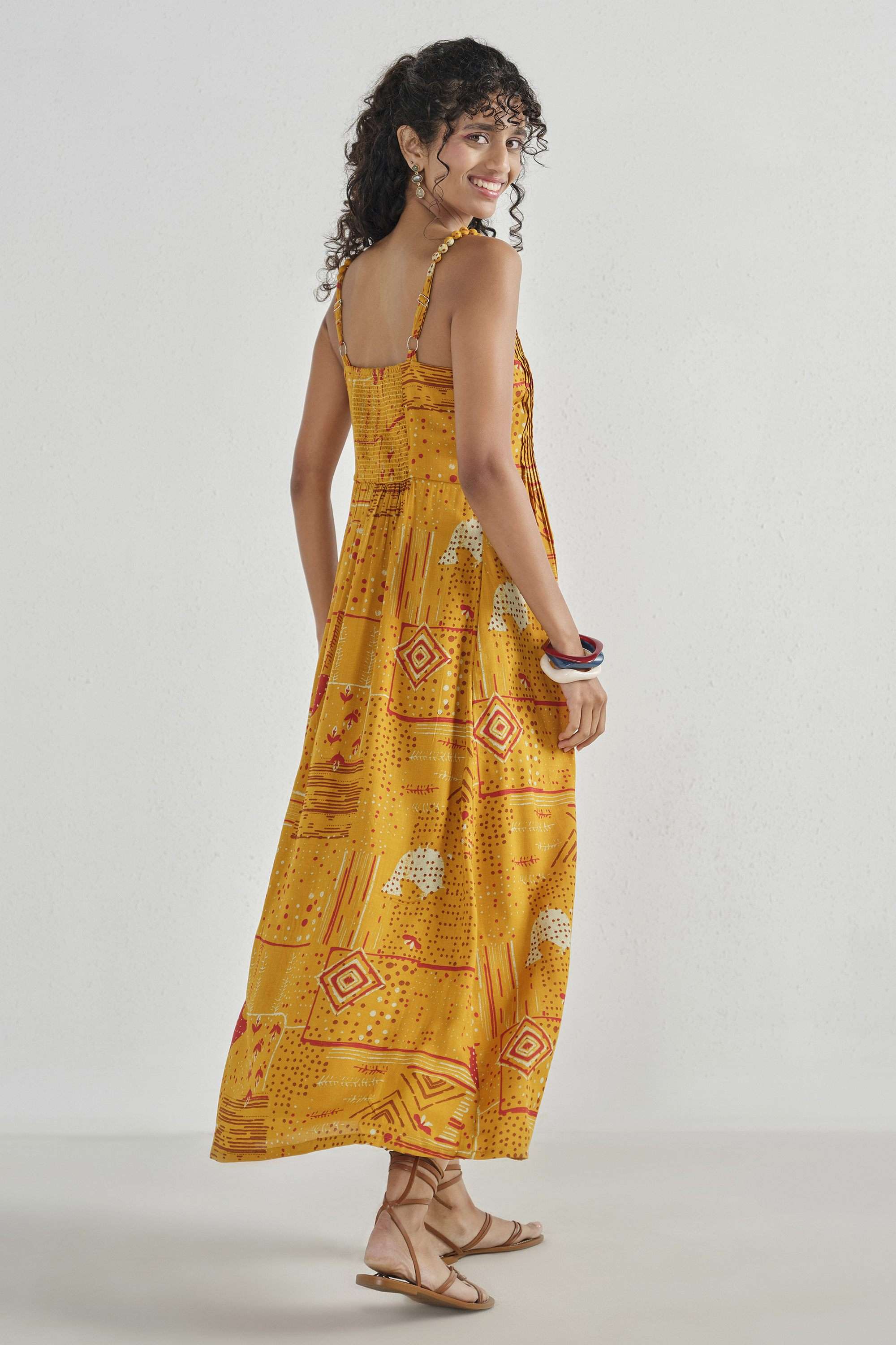 Printed-Square-Neck-Viscose-Women-s-Dress