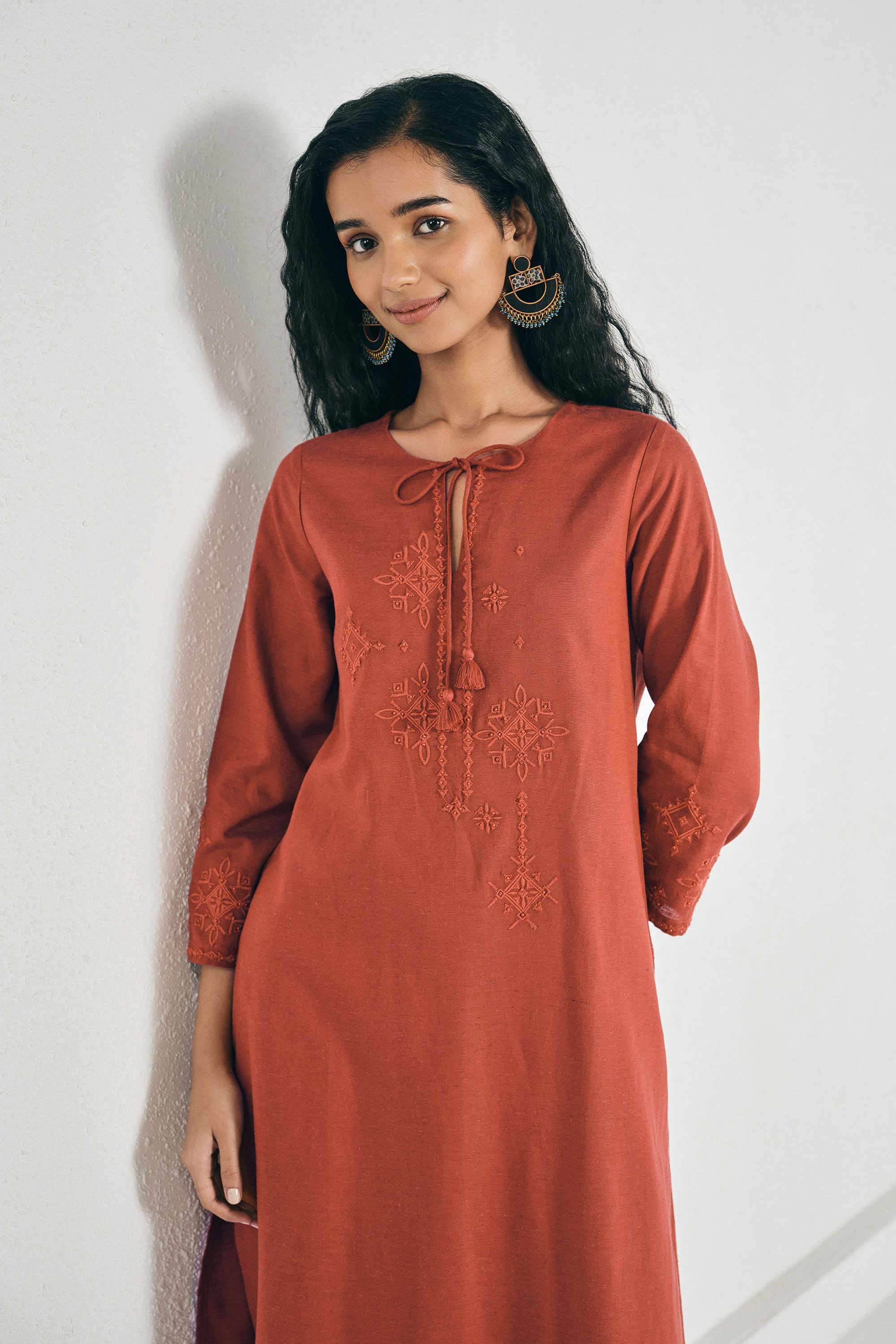 Solid-Rayon-Women-s-Festive-Wear-Kurta-Set