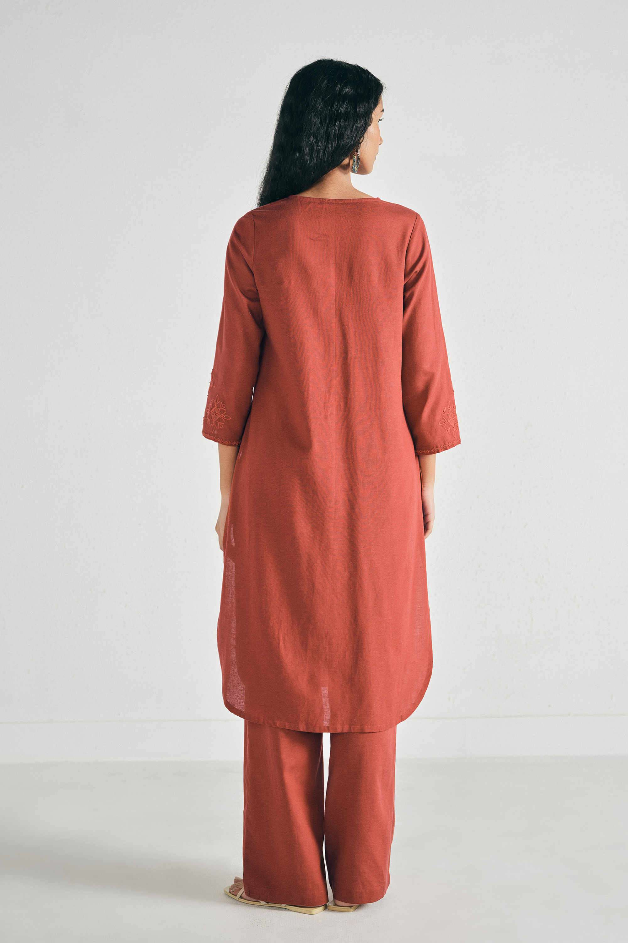 Solid-Rayon-Women-s-Festive-Wear-Kurta-Set