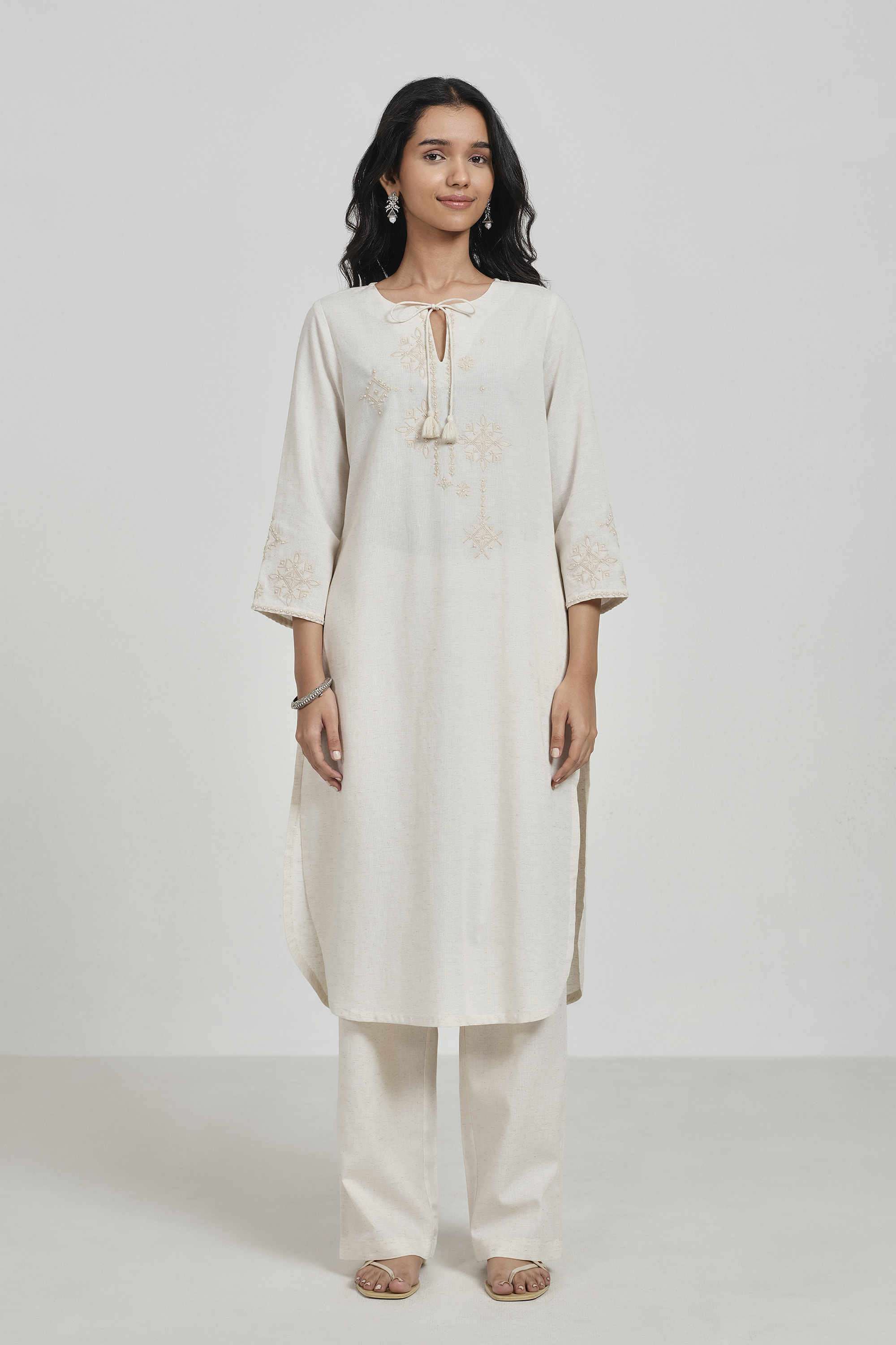 Solid-Rayon-Women-s-Festive-Wear-Kurta-Set