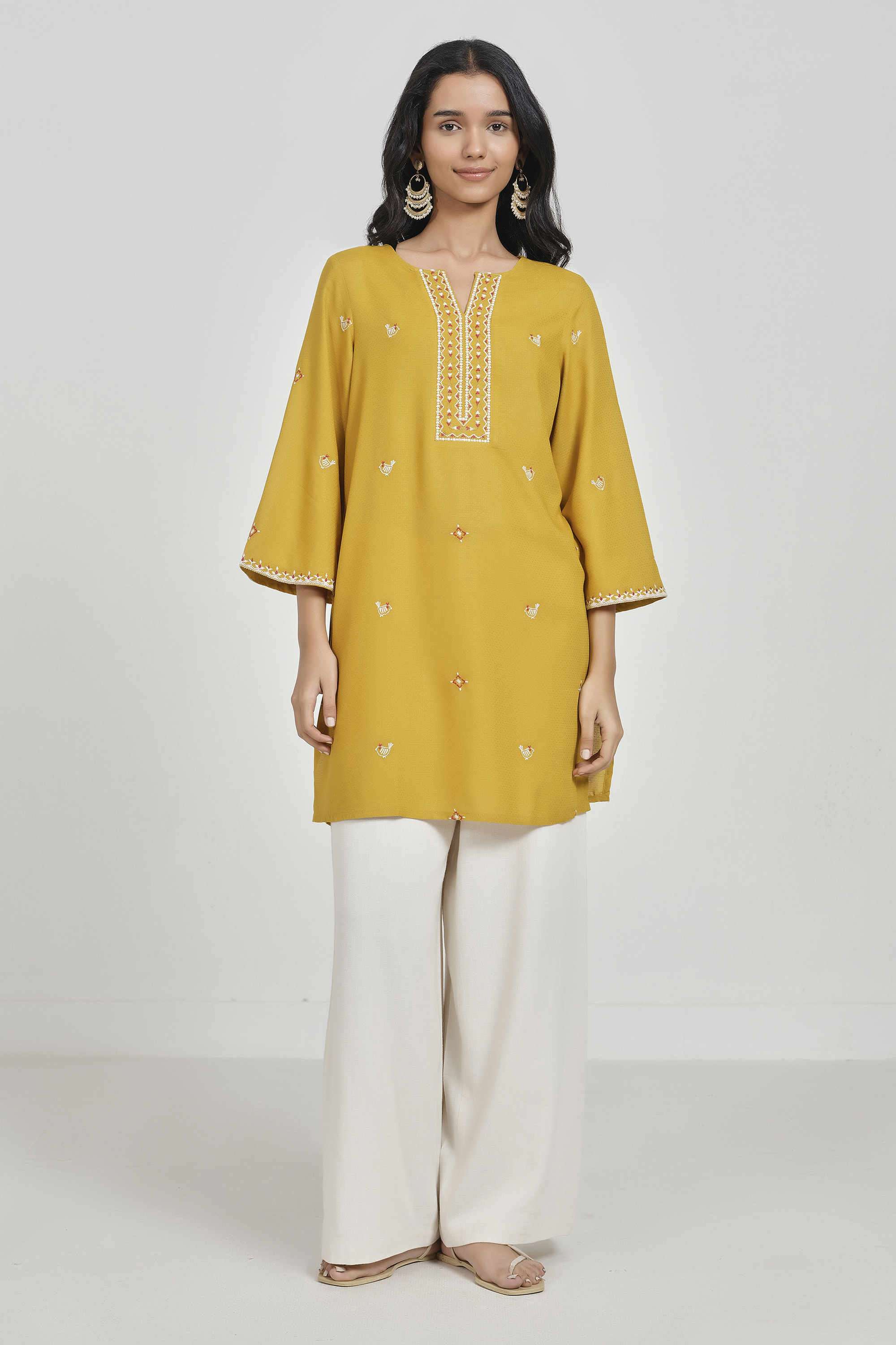 Solid-Rayon-Women-s-Festive-Wear-Tunic