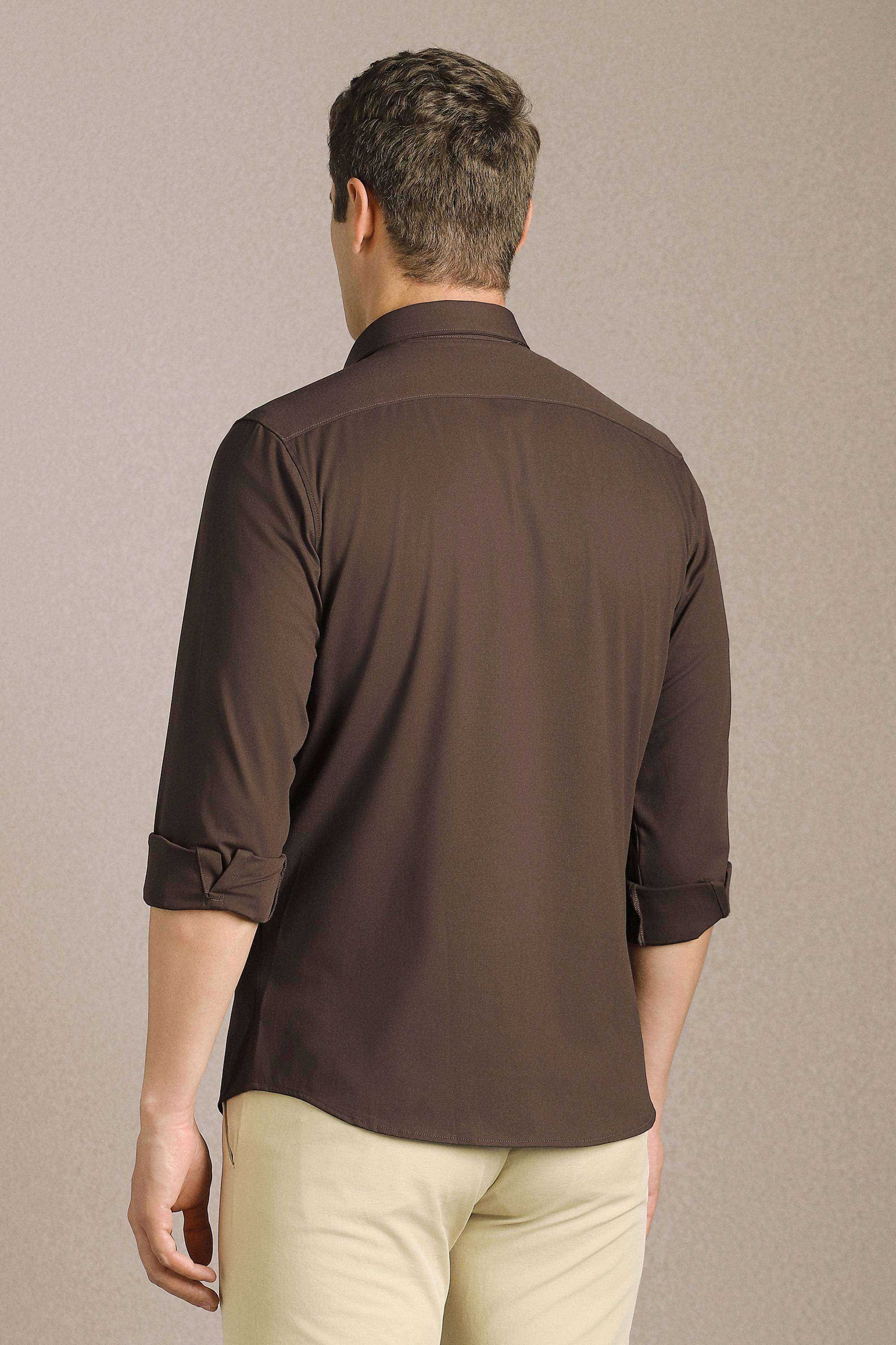 Solid-Polyester-Blend-Slim-Fit-Men-s-Shirt