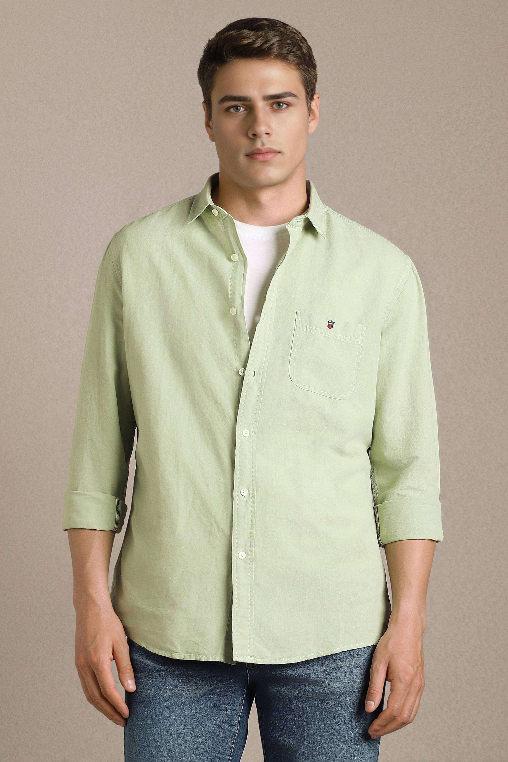 Solid-Cotton-Linen-Blend-Slim-Fit-Men-s-Shirt