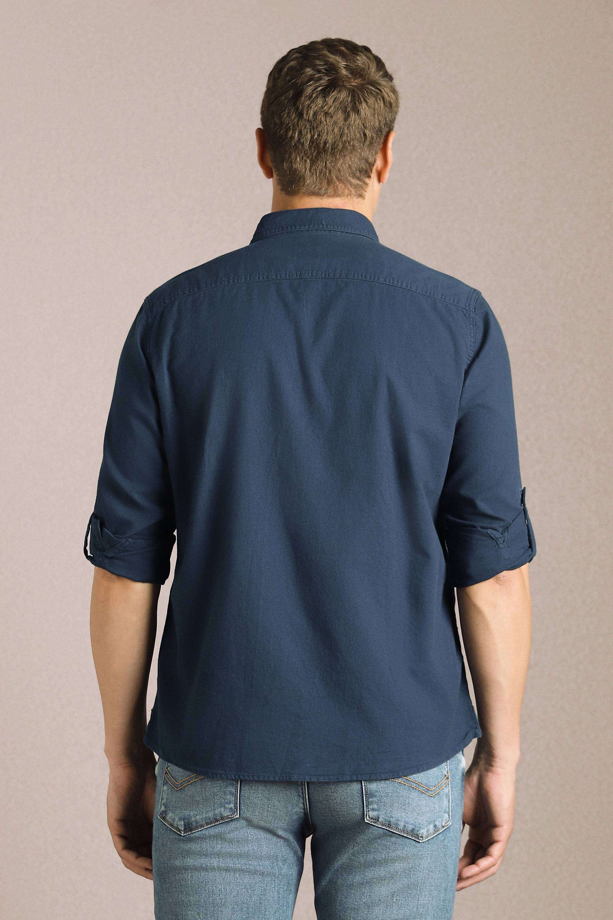 Solid-Cotton-Slim-Fit-Men-s-Shirt