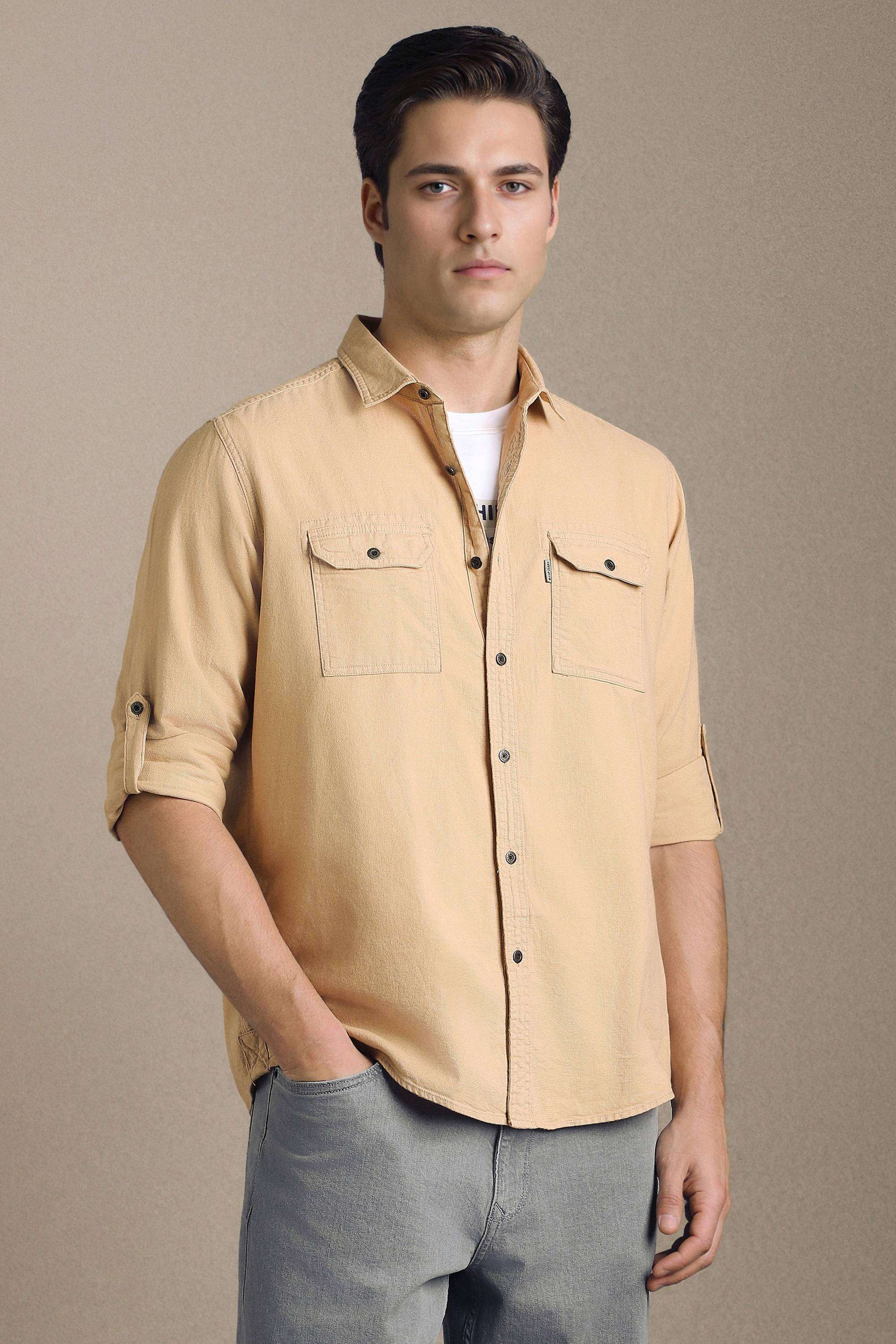 Solid-Cotton-Slim-Fit-Men-s-Shirt