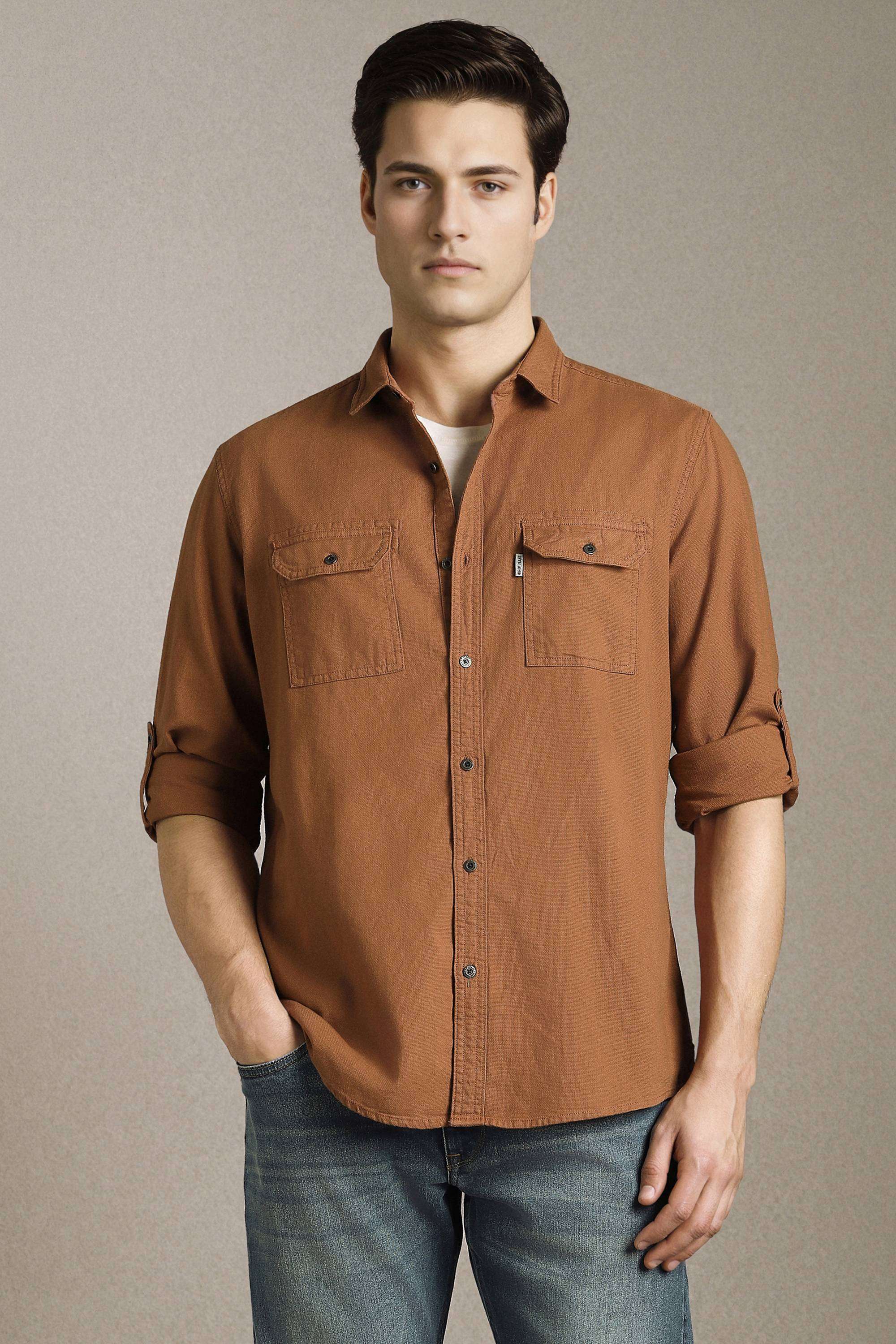 Solid-Cotton-Slim-Fit-Men-s-Shirt