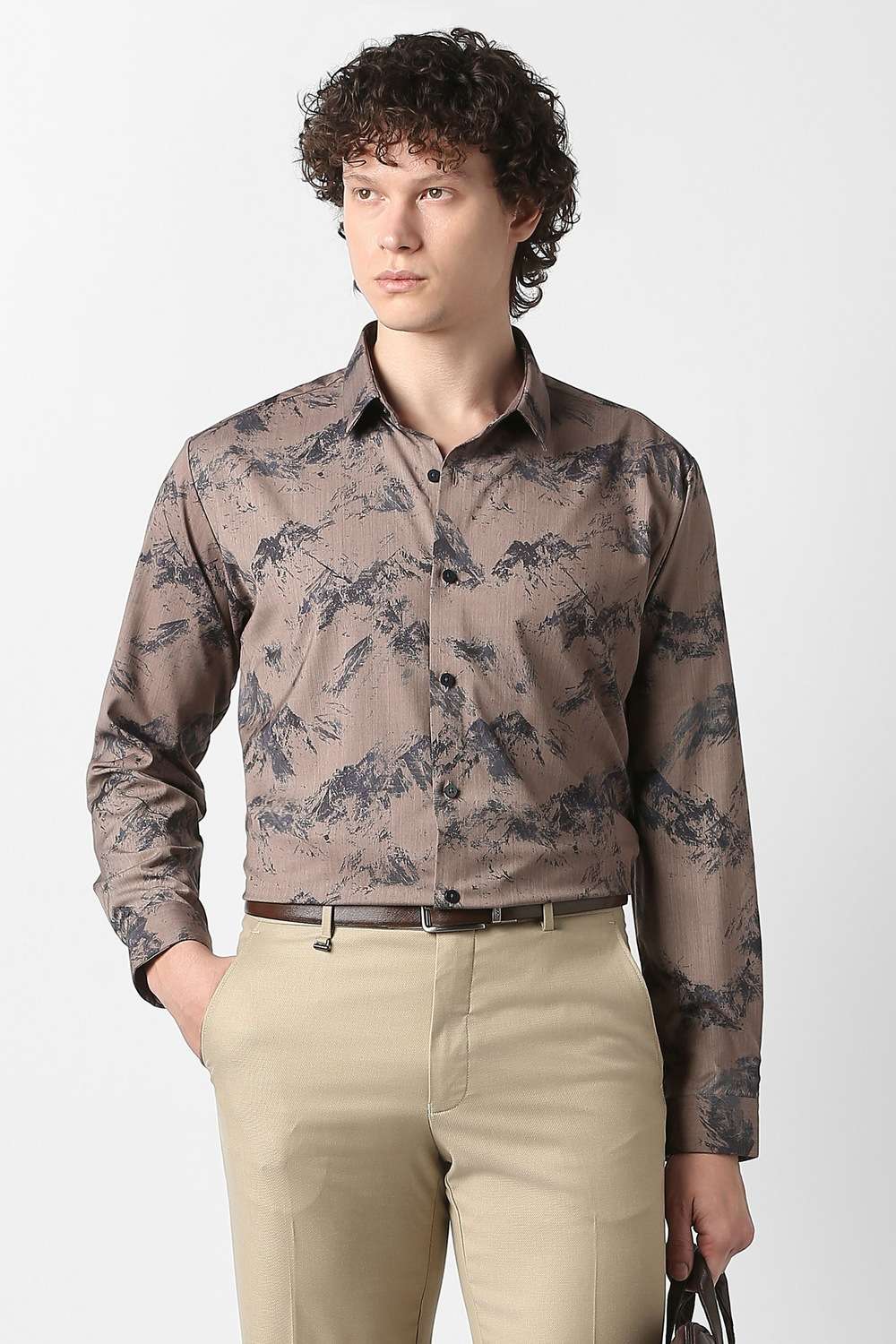 Printed-Blended-Fabric-Slim-Fit-Men-s-Shirt
