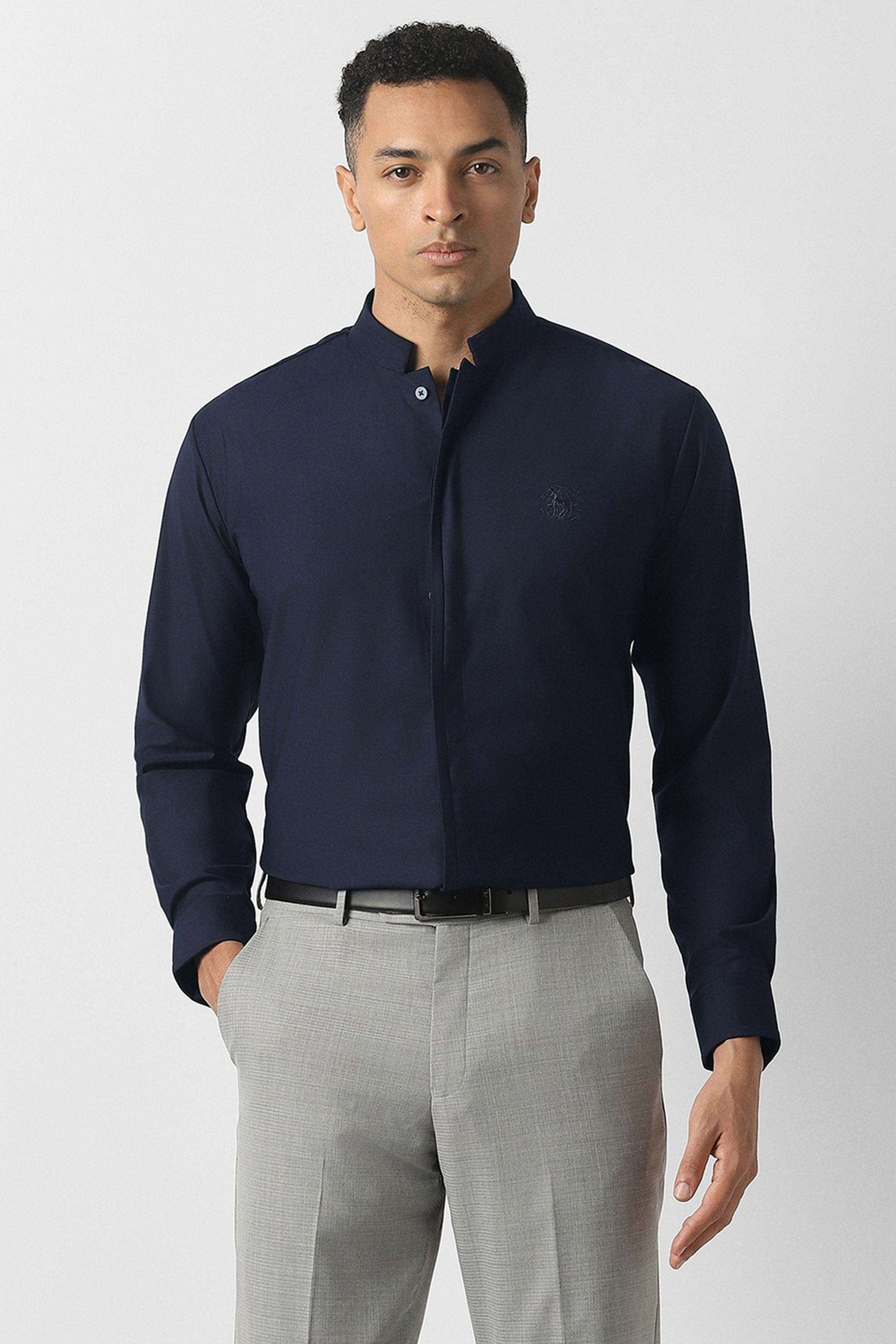 Solid-Blended-Fabric-Slim-Fit-Men-s-Party-Wear-Shirt