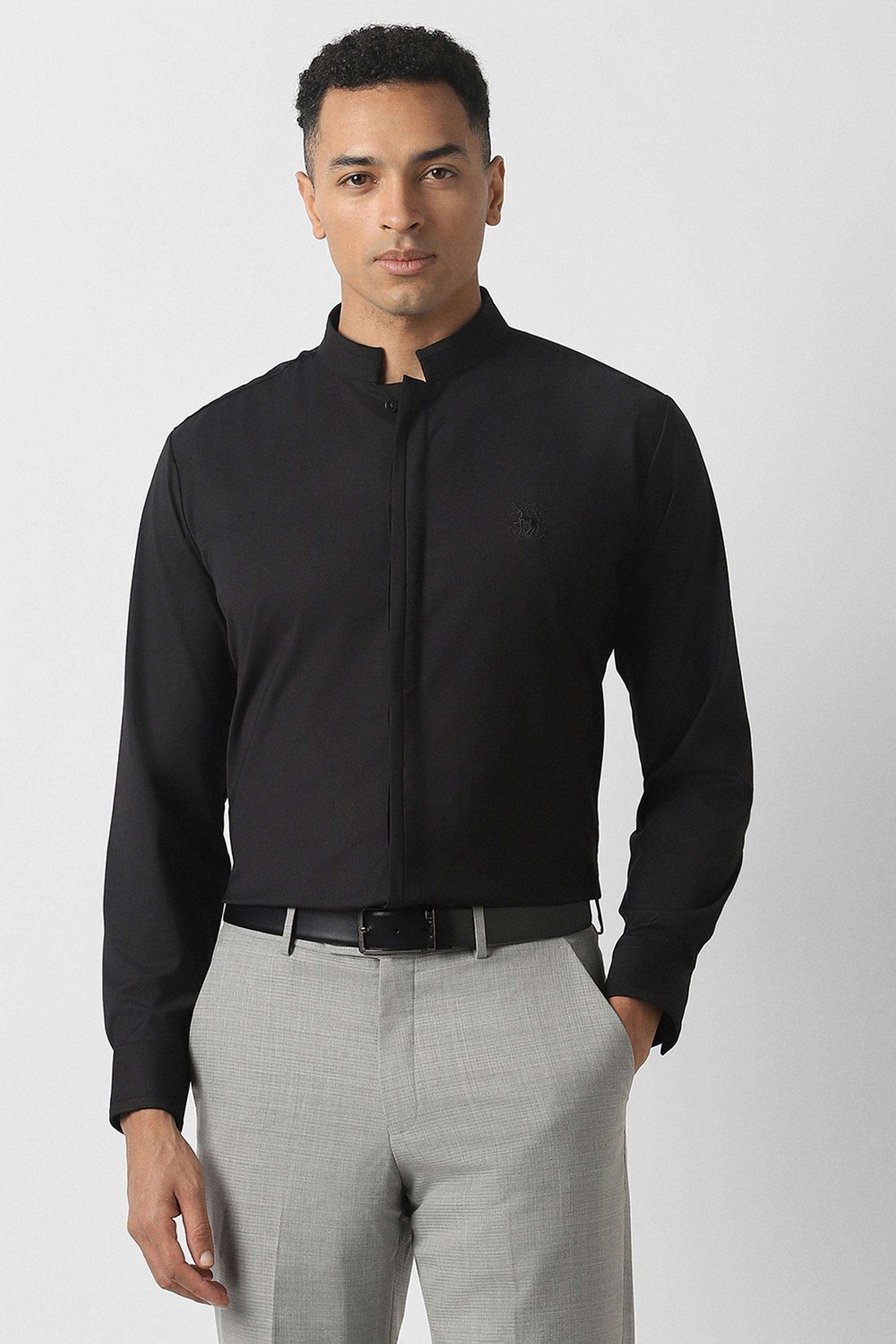 Solid-Blended-Fabric-Slim-Fit-Men-s-Party-Wear-Shirt