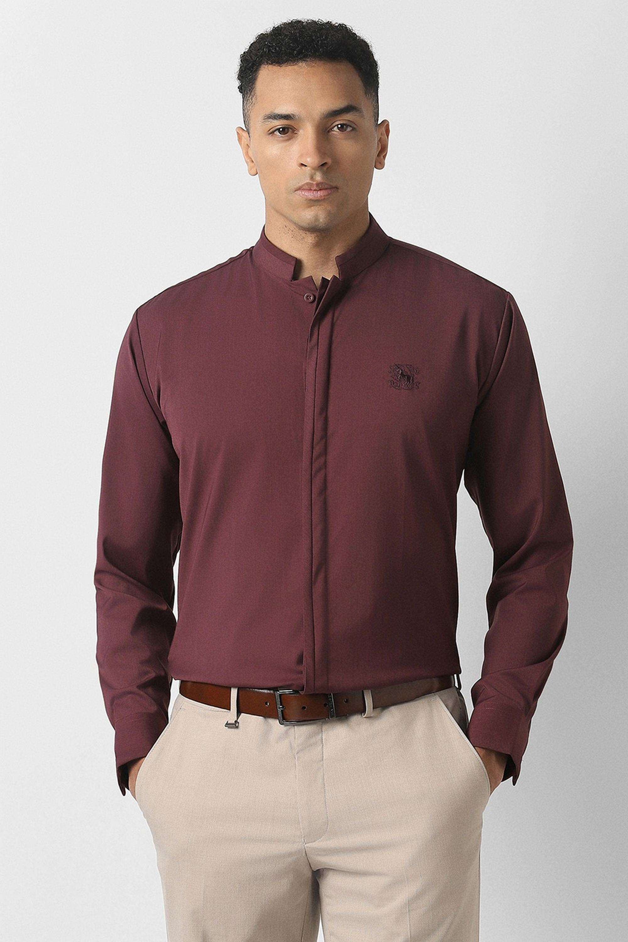 Solid-Blended-Fabric-Slim-Fit-Men-s-Party-Wear-Shirt