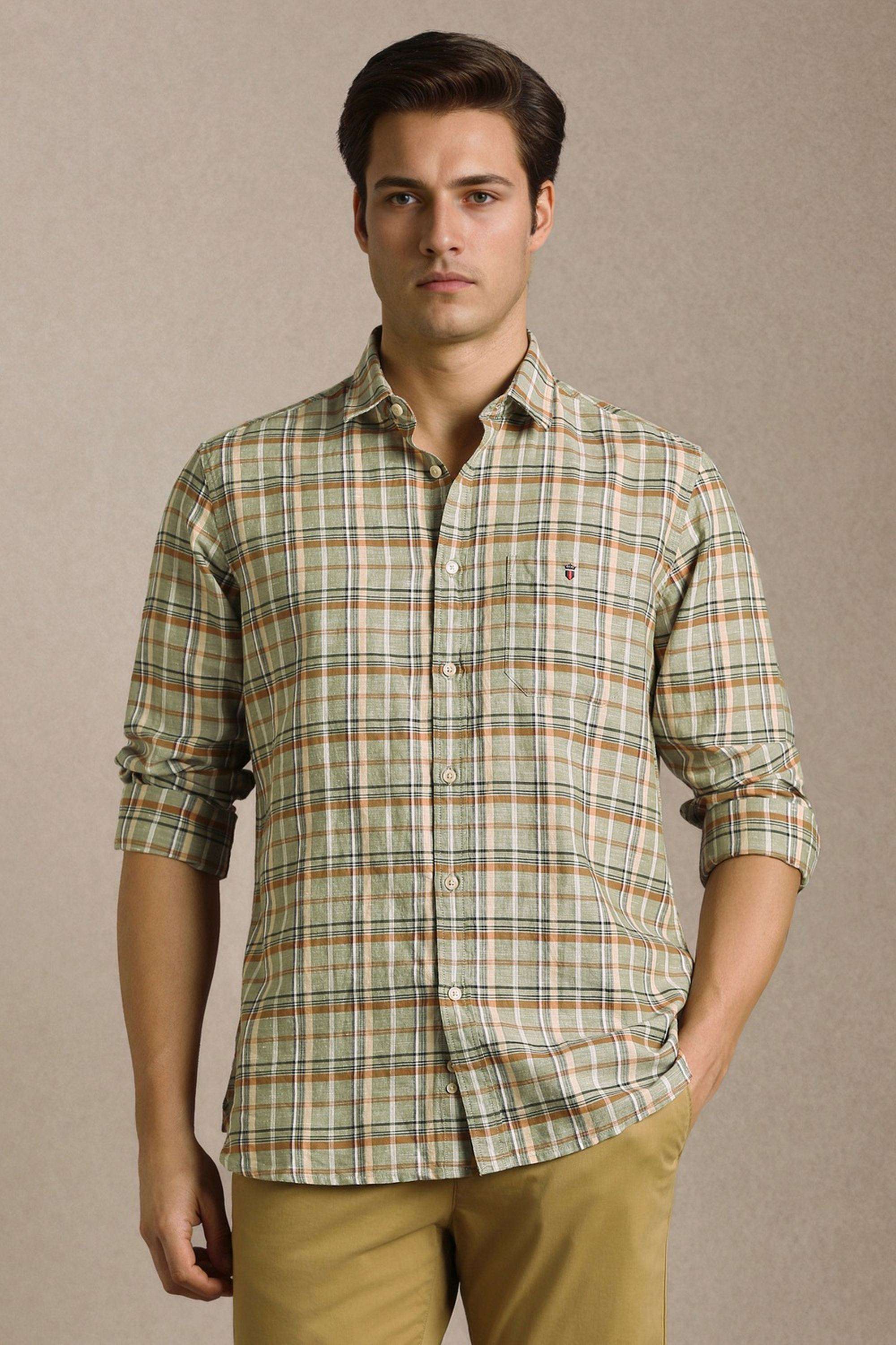 Checks-Cotton-Blend-Slim-Fit-Men-s-Shirt