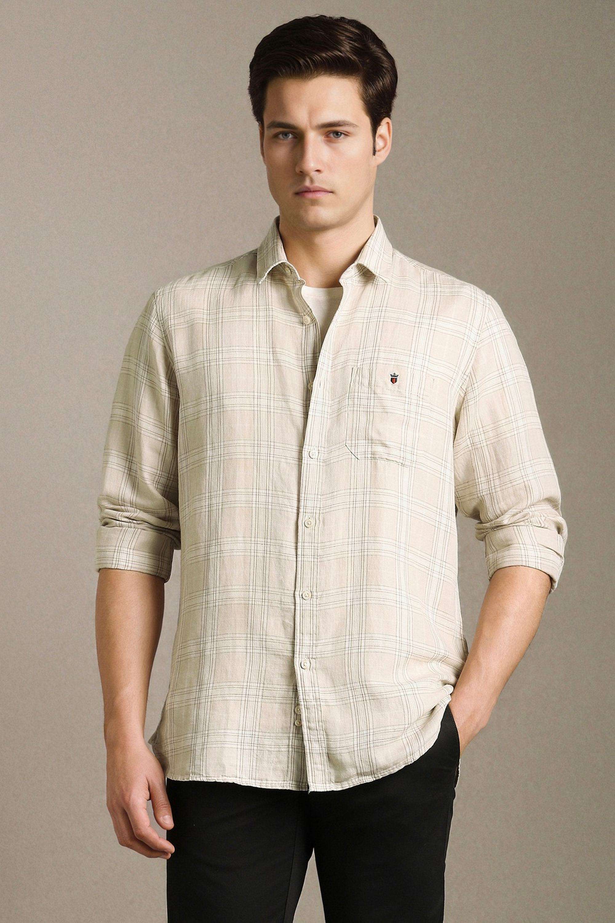 Checks-Blended-Fabric-Slim-Fit-Men-s-Casual-Wear-Shirt