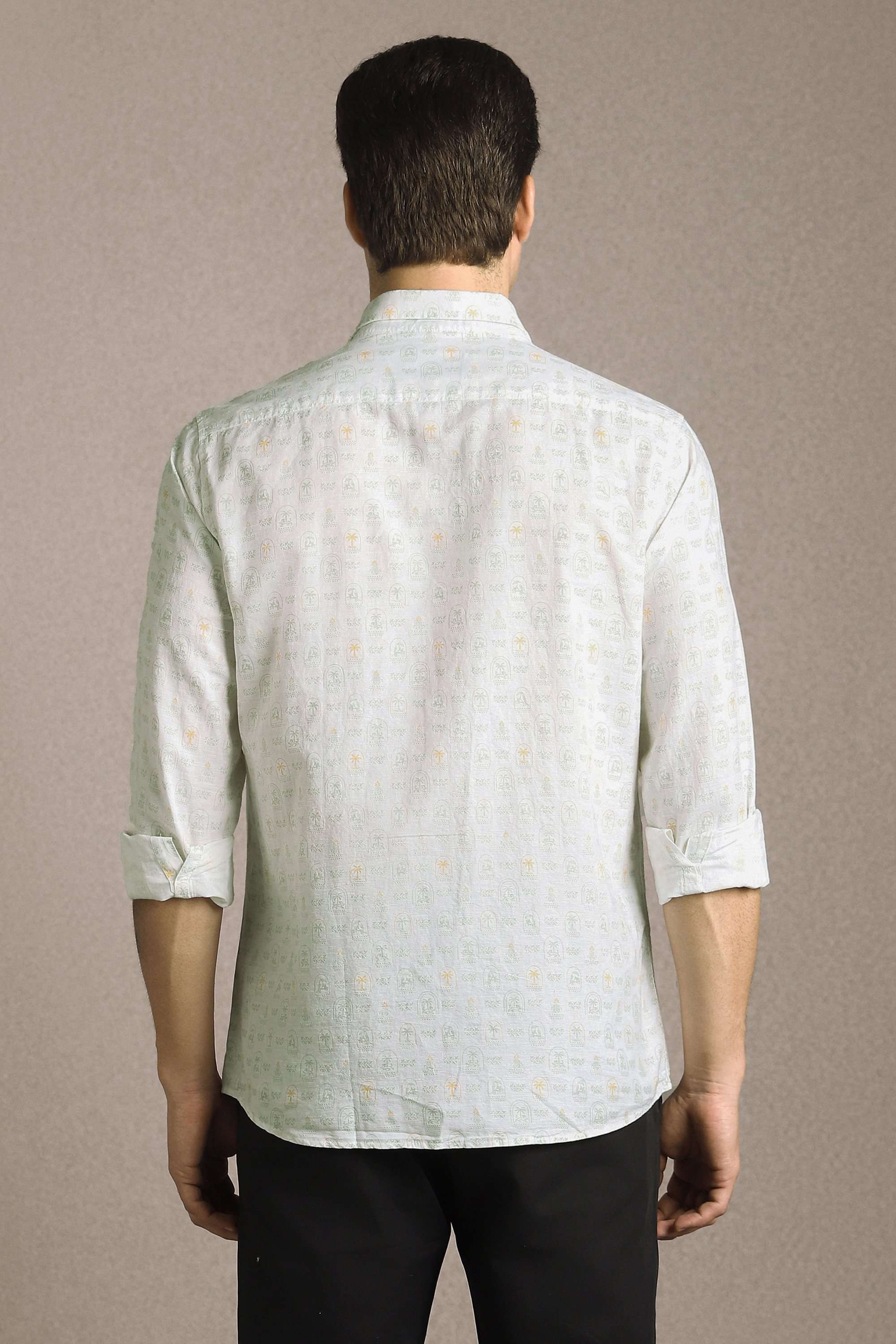 Printed-Blended-Fabric-Slim-Fit-Men-Casual-Wear-Shirt