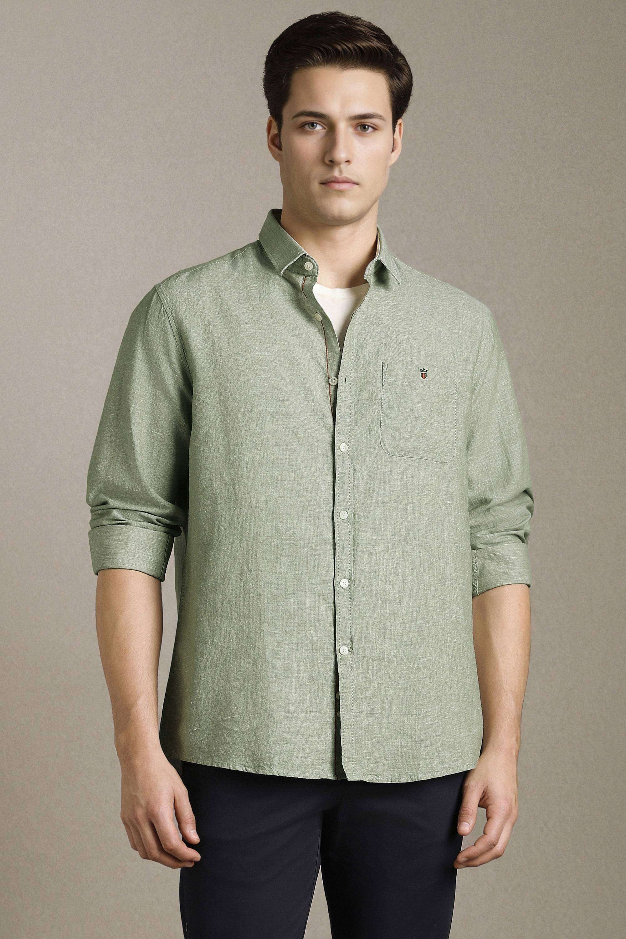 Textured-Cotton-Linen-Blend-Slim-Fit-Men-s-Shirt