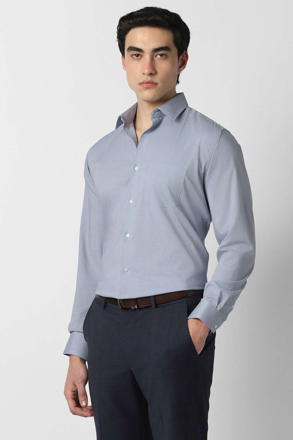 Solid-Blended-Fabric-Regular-Fit-Men-s-Formal-Wear-Shirt