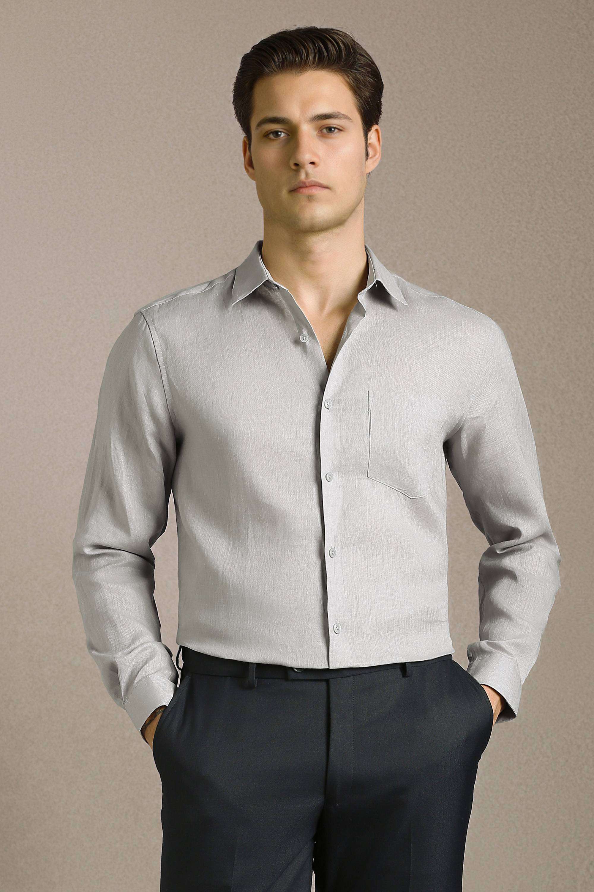 Solid-Linen-Regular-Fit-Men-s-Shirt