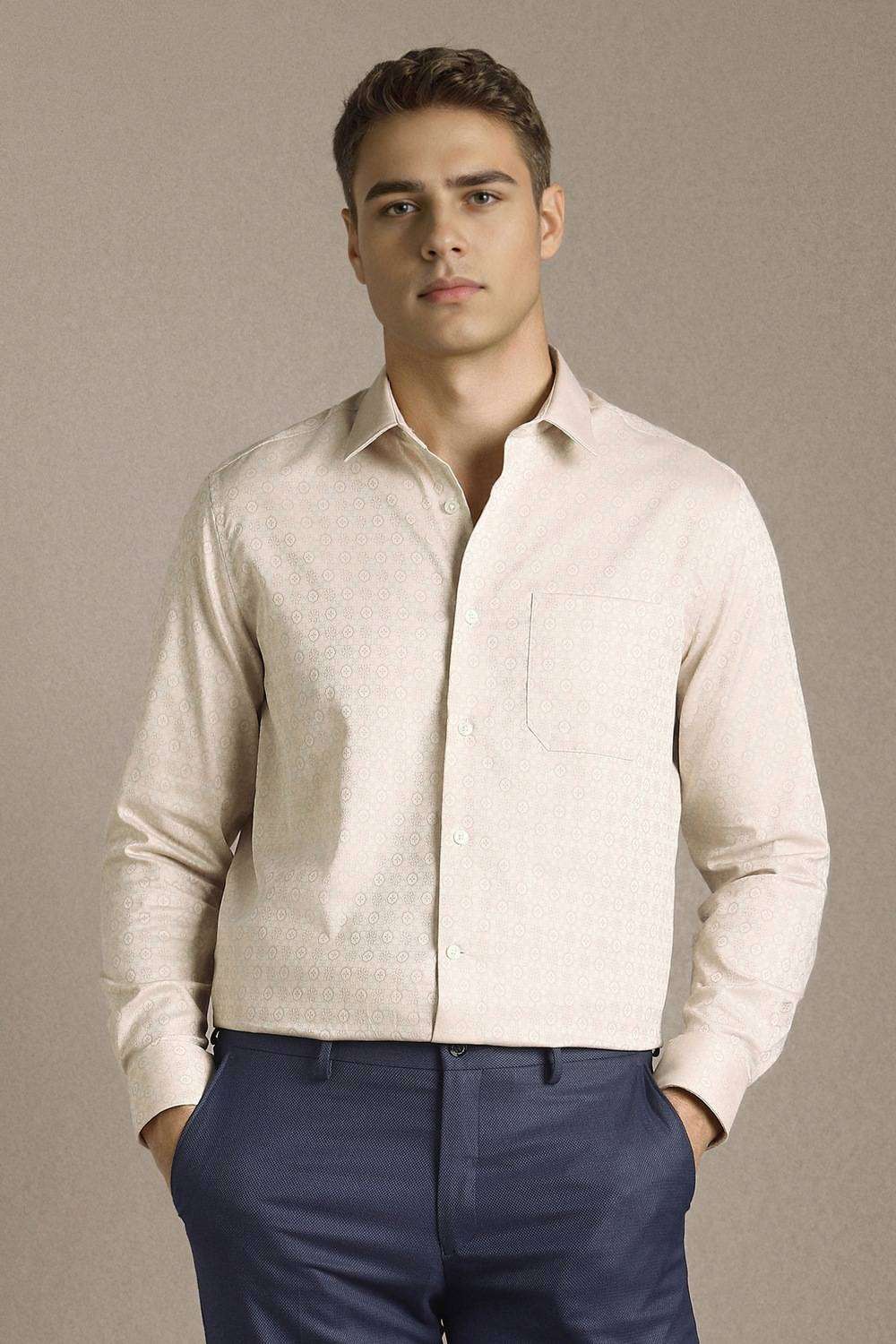 Solid-Cotton-Regular-Fit-Men-s-Shirt