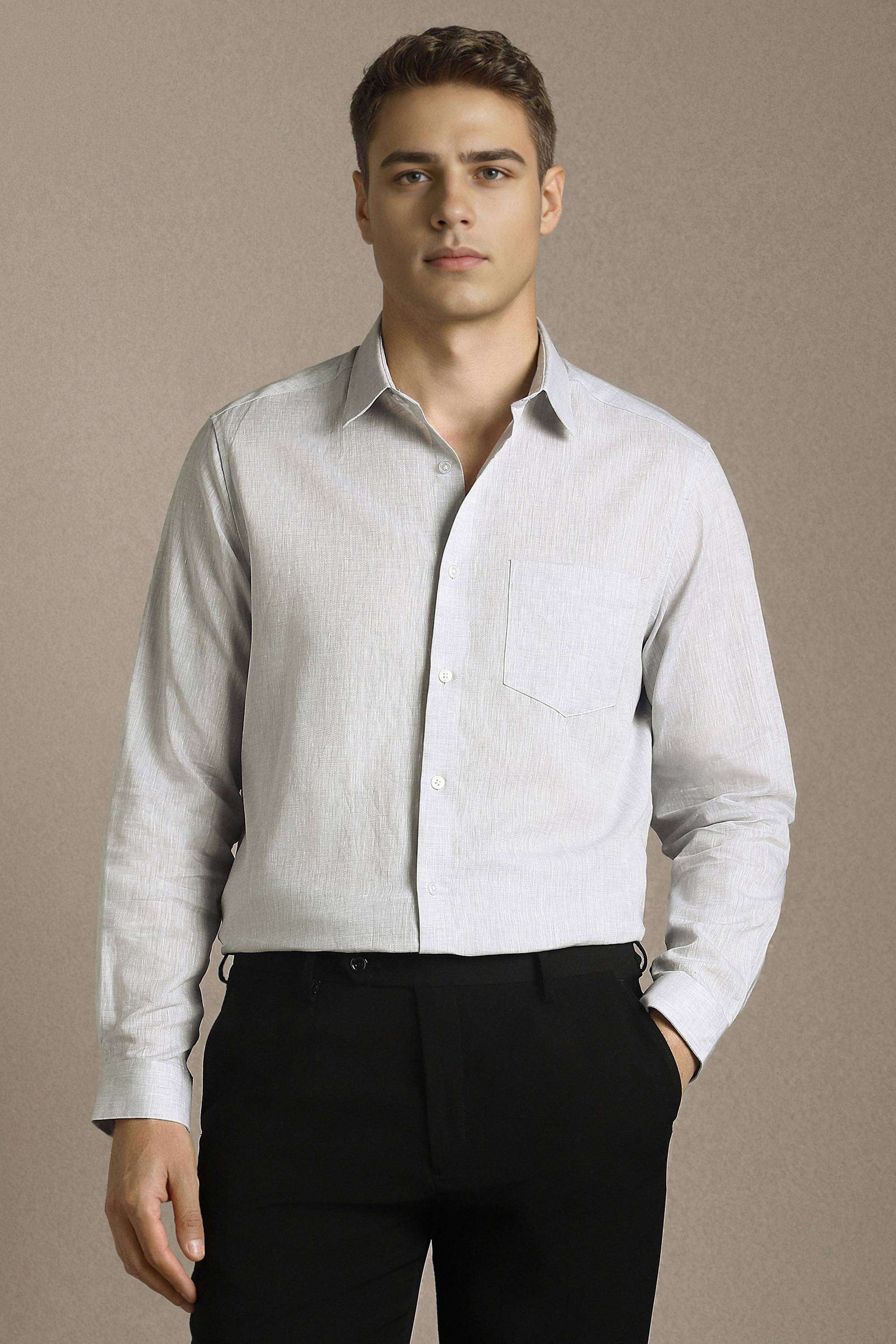 Solid-Cotton-Linen-Blend-Regular-Fit-Men-s-Shirt