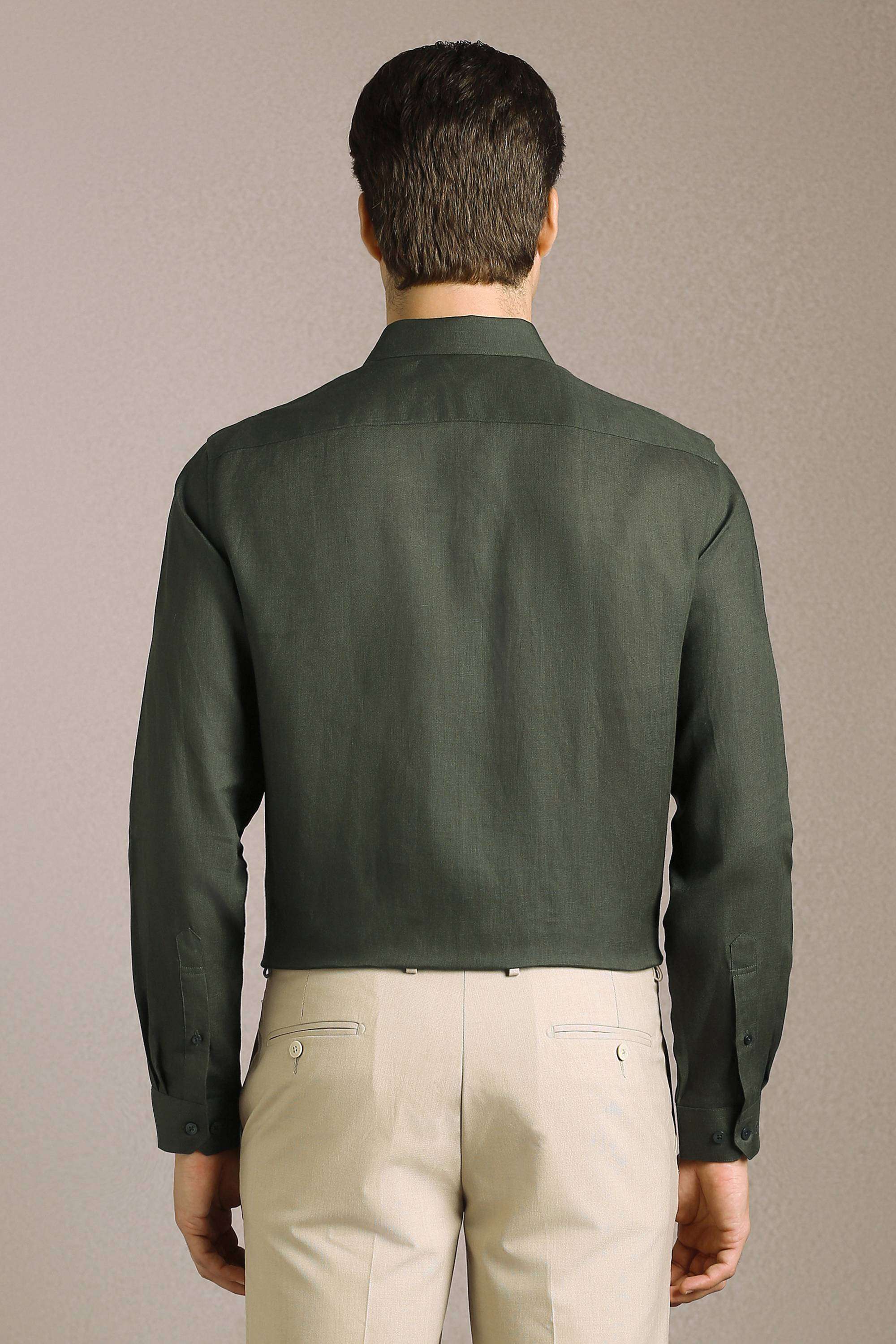 Solid-Linen-Regular-Fit-Men-s-Shirt