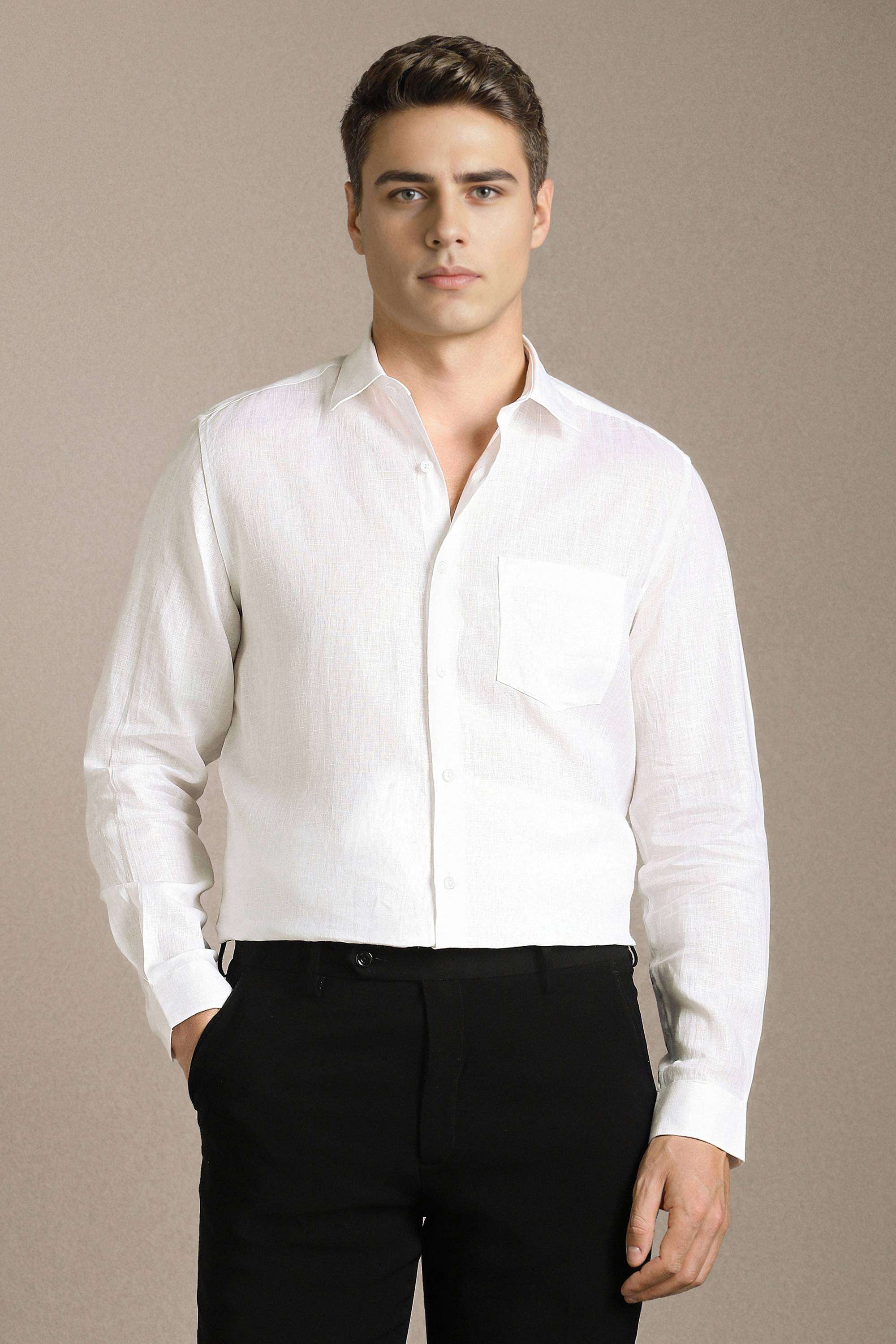 Solid-Linen-Regular-Fit-Men-s-Shirt