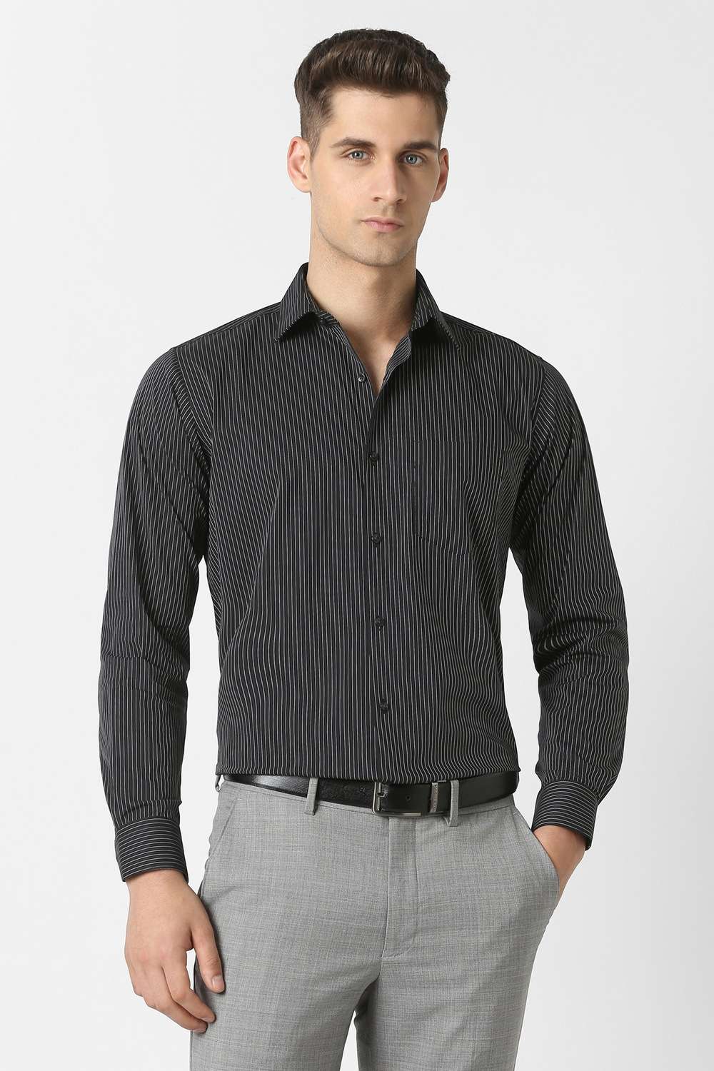 Stripes-Blended-Fabric-Regular-Fit-Men-s-Formal-Wear-Shirt