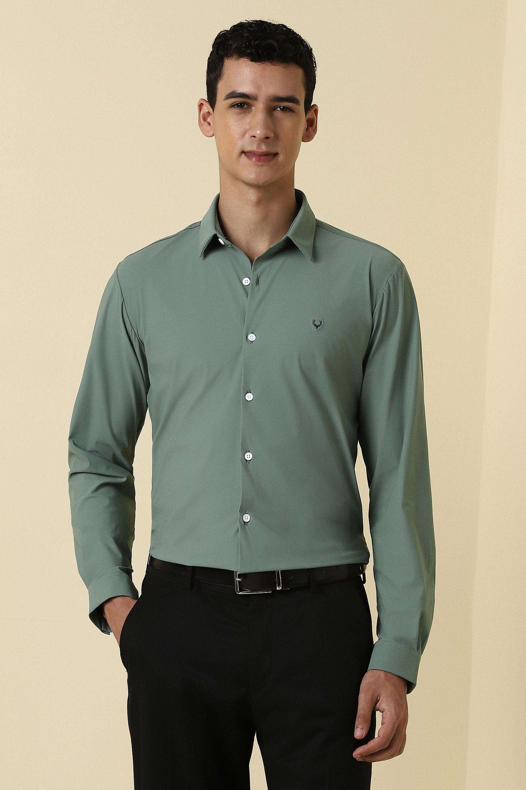 Solid-Nylon-Terry-Slim-Fit-Men-s-Shirt