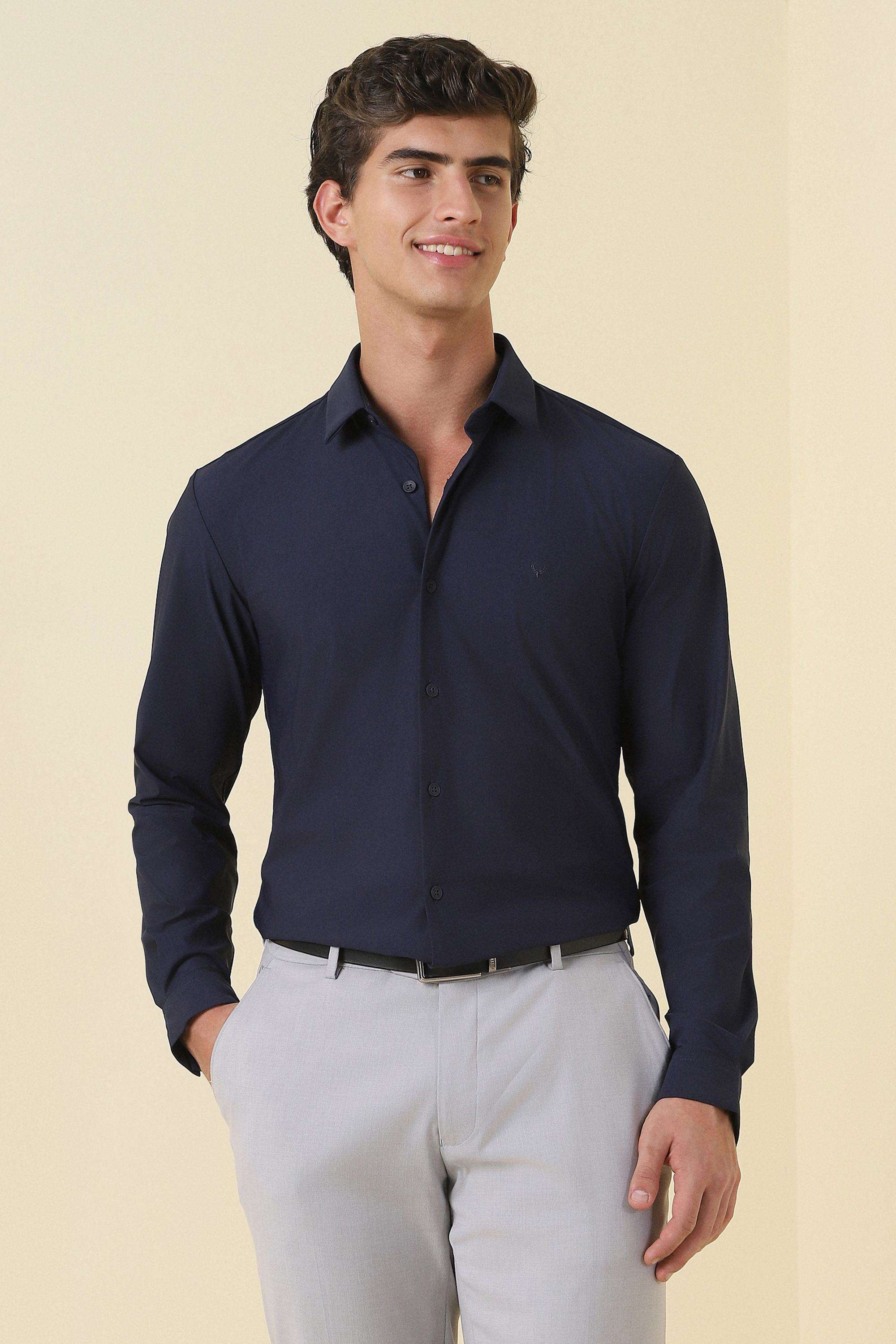Solid-Nylon-Terry-Slim-Fit-Men-s-Shirt