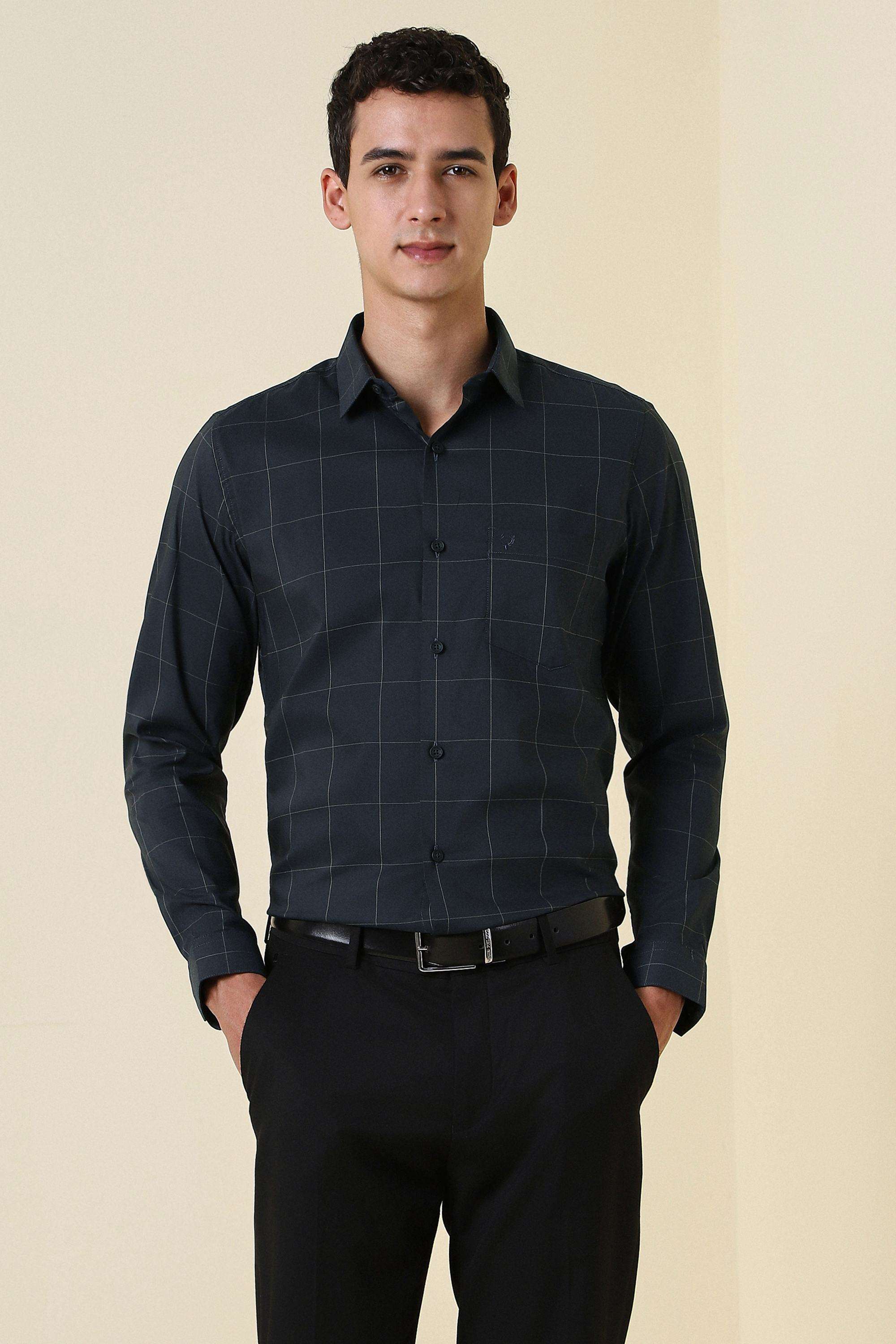 Checks-Polyester-Cotton-Regular-Fit-Men-s-Shirt