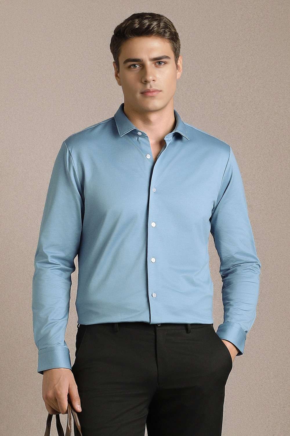 Solid-Cotton-Slim-Fit-Men-s-Shirt