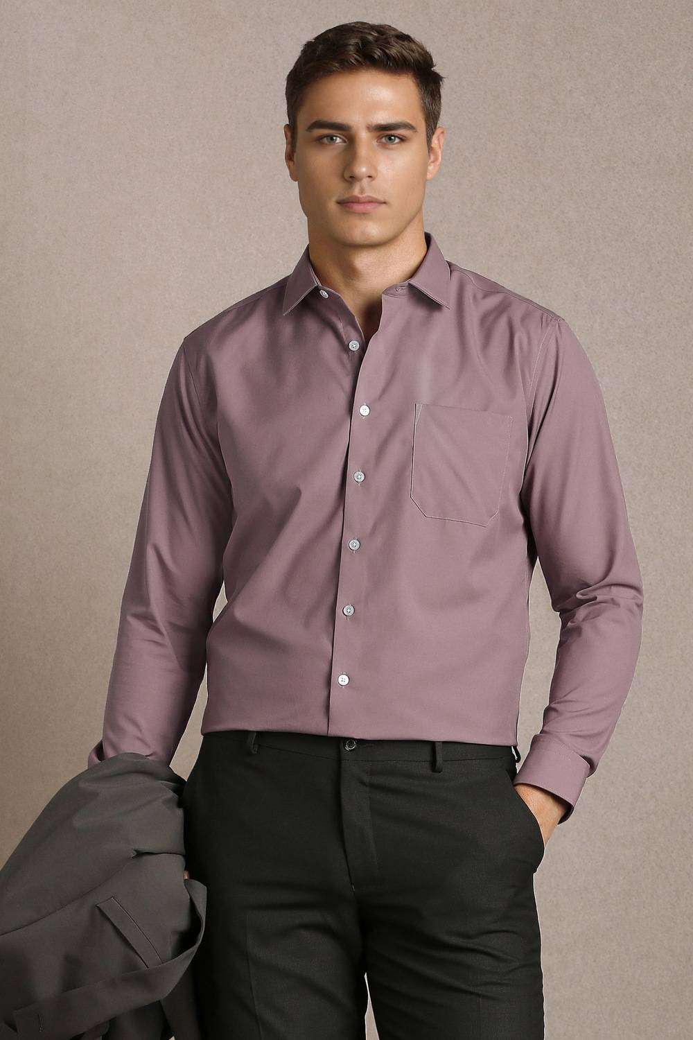 Solid-Cotton-Slim-Fit-Men-s-Shirt