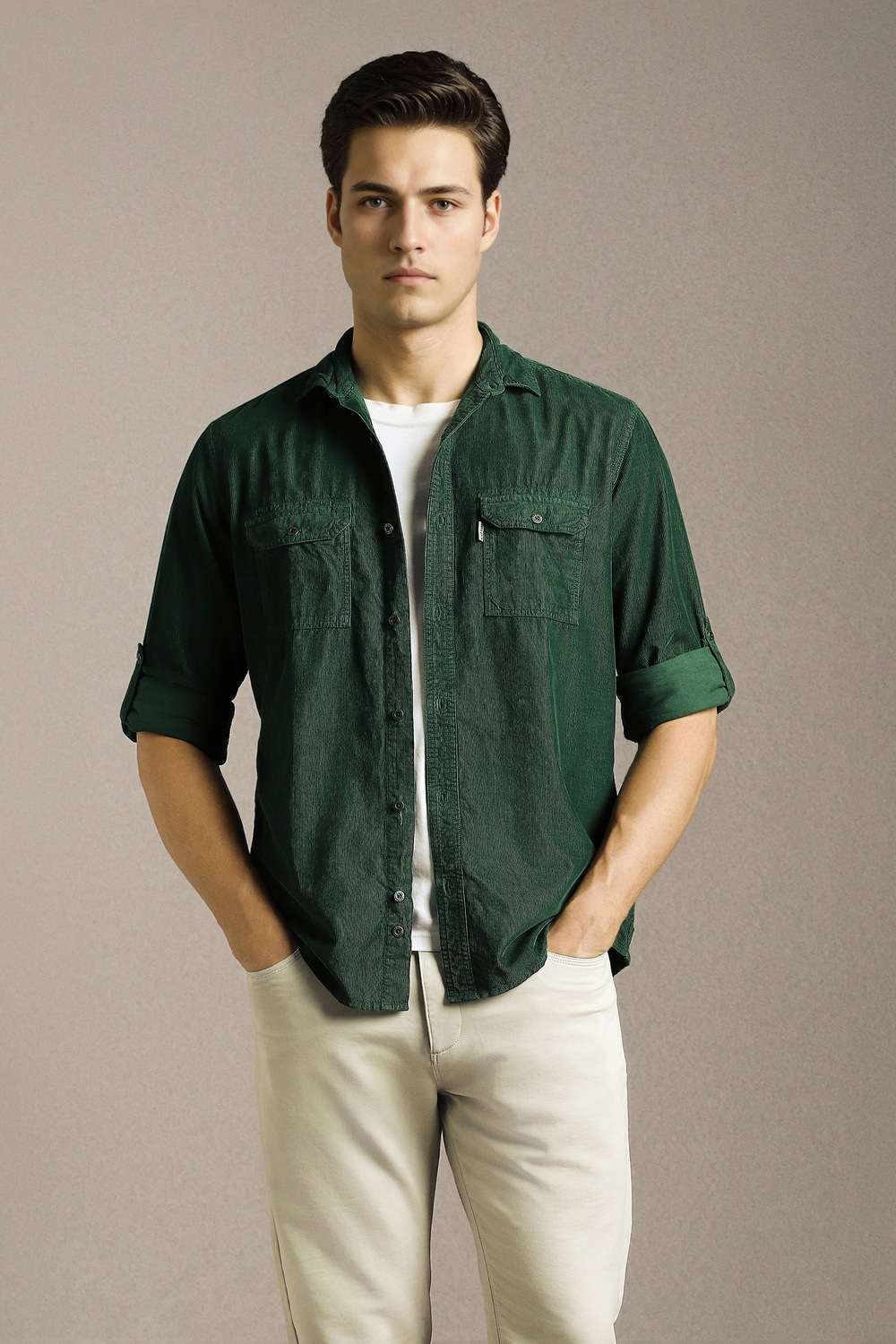 Solid-Cotton-Slim-Fit-Men-s-Shirt
