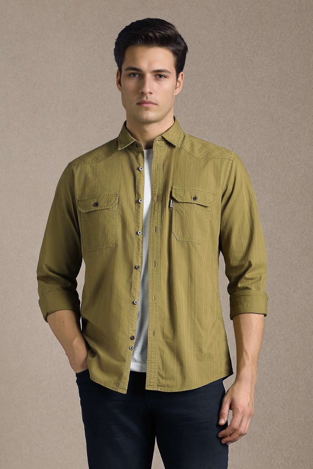 Textured-Cotton-Slim-Fit-Men-s-Shirt