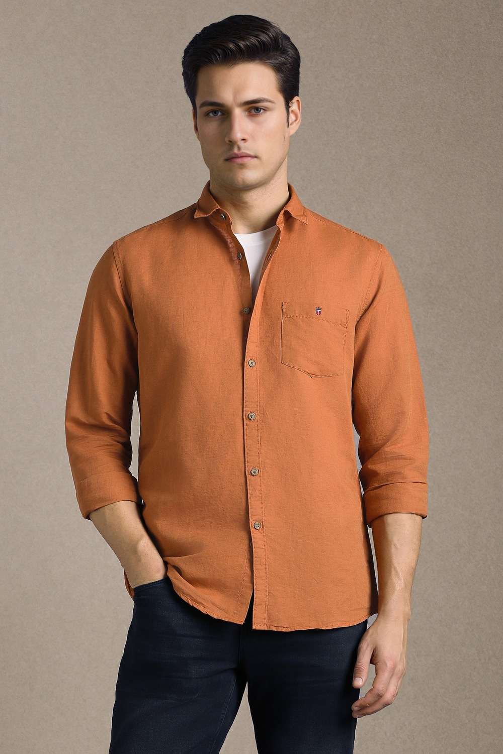 Solid-Cotton-Slim-Fit-Men-s-Shirt