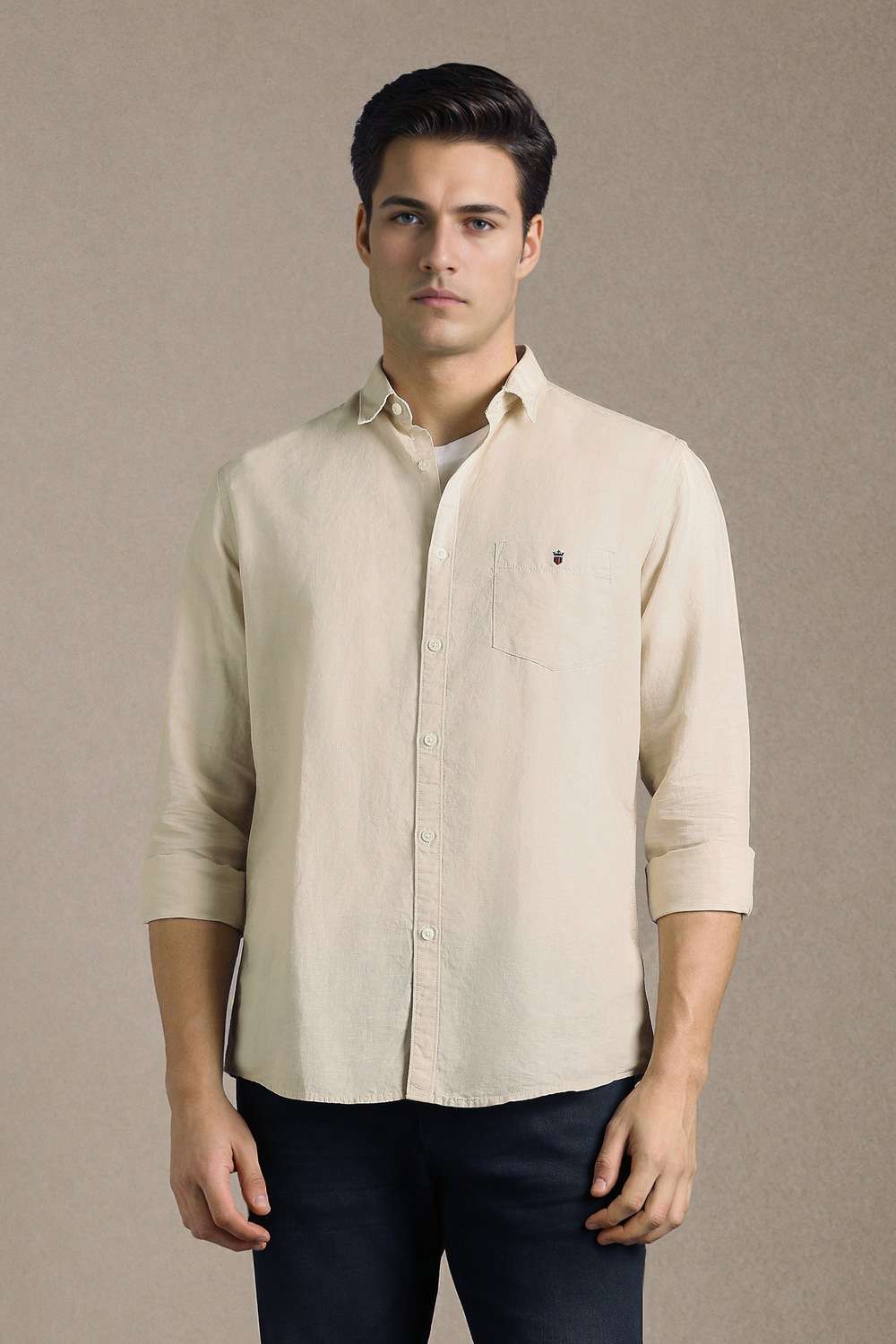 Solid-Cotton-Slim-Fit-Men-s-Shirt