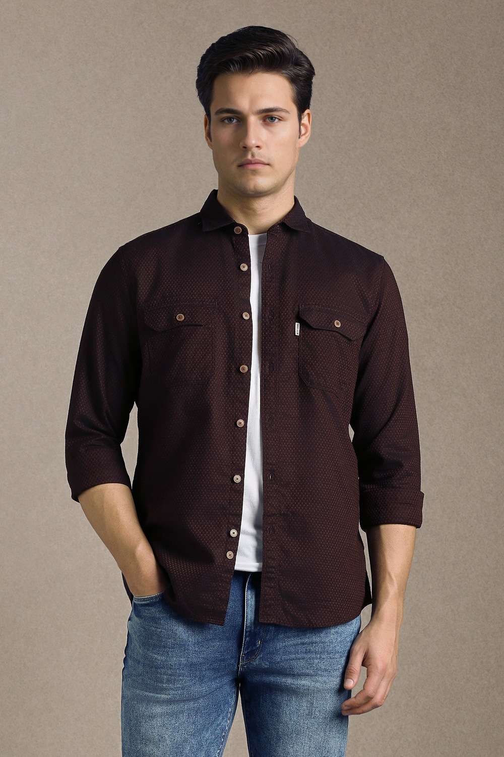Solid-Cotton-Slim-Fit-Men-s-Shirt