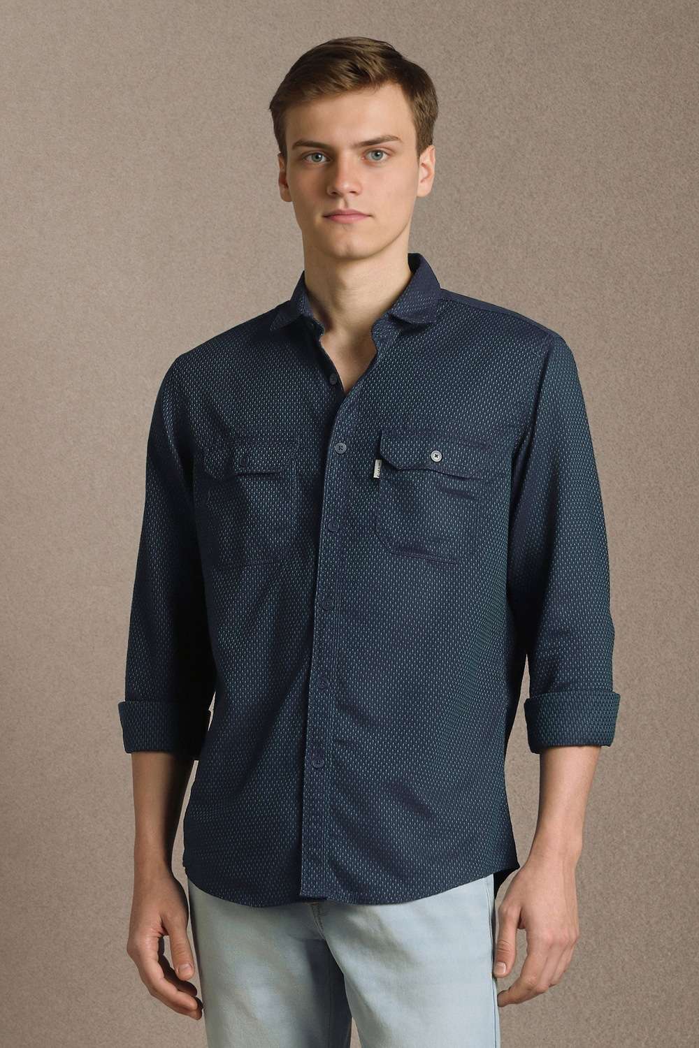 Solid-Cotton-Slim-Fit-Men-s-Shirt