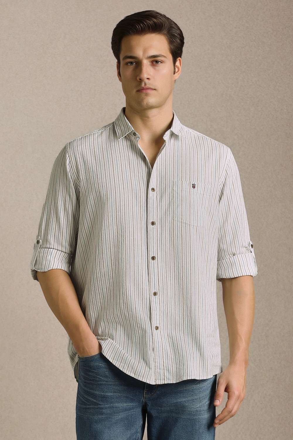Checks-Cotton-Blend-Slim-Fit-Men-s-Shirt
