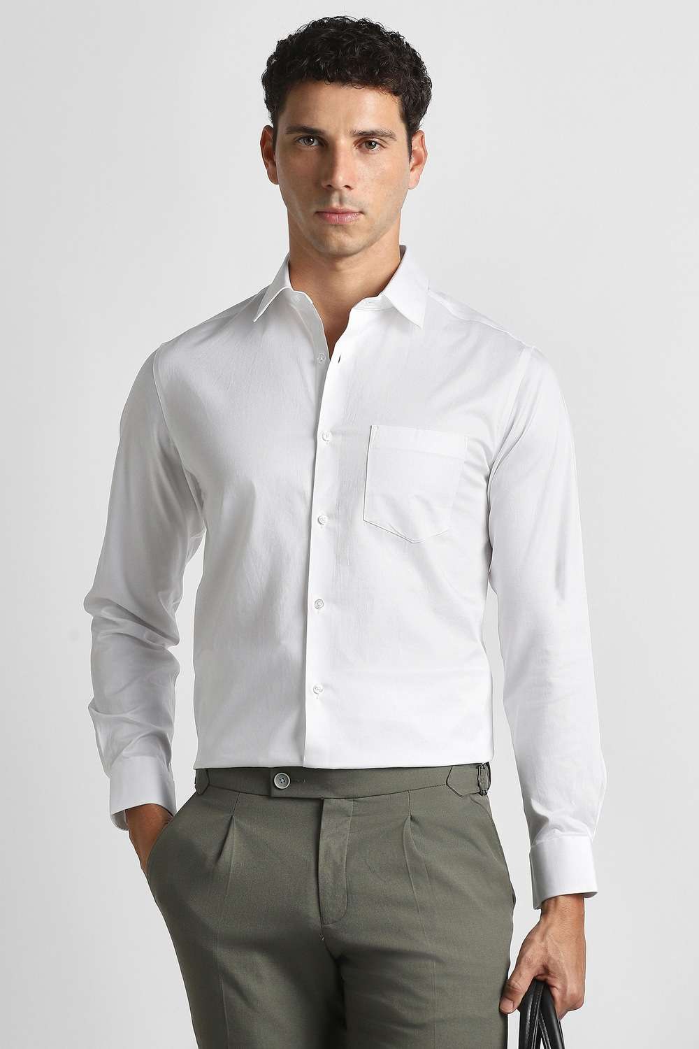 Solid-Cotton-Blend-Slim-Fit-Men-s-Formal-Wear-Shirt