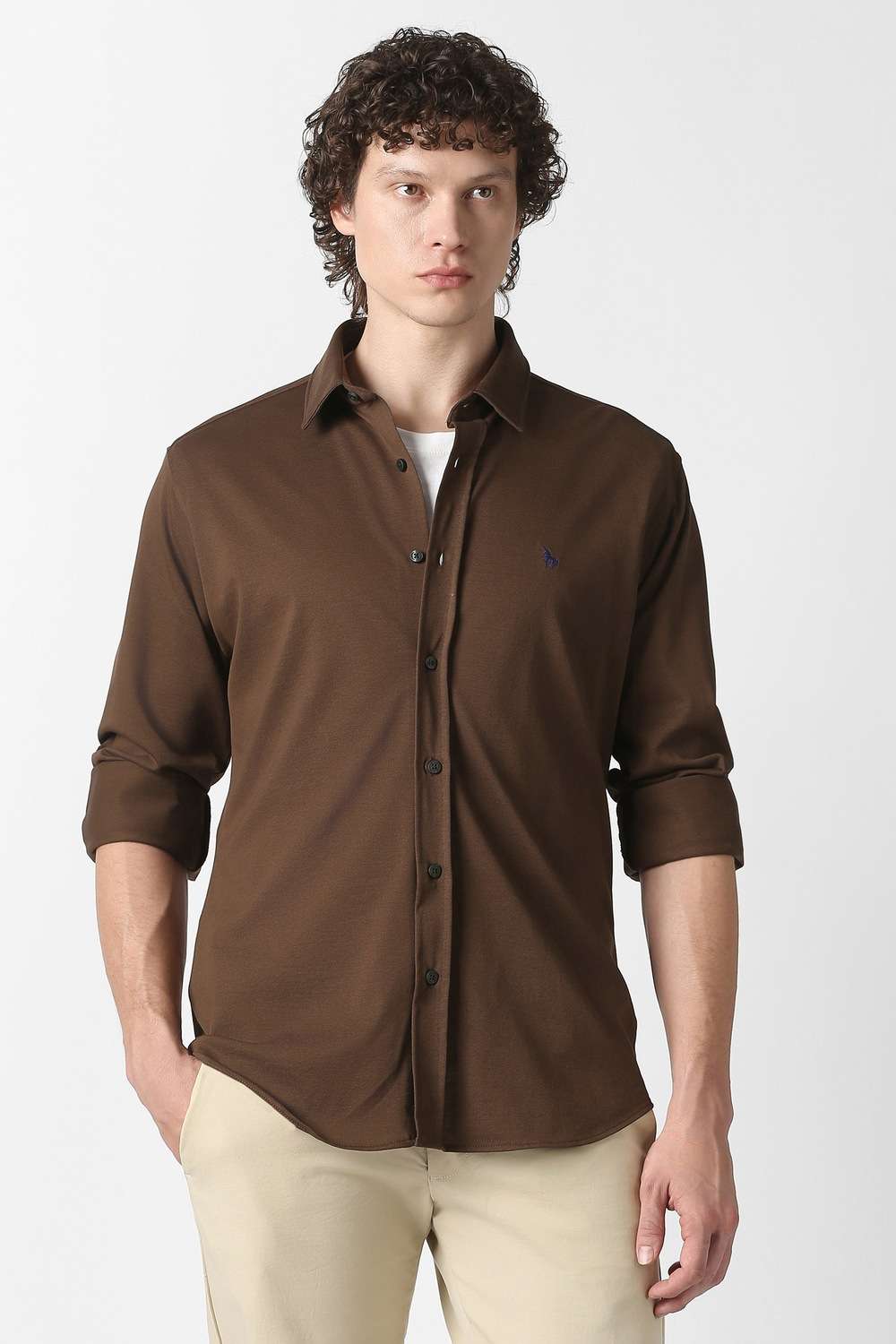 Solid-Cotton-Slim-Fit-Men-s-Shirt