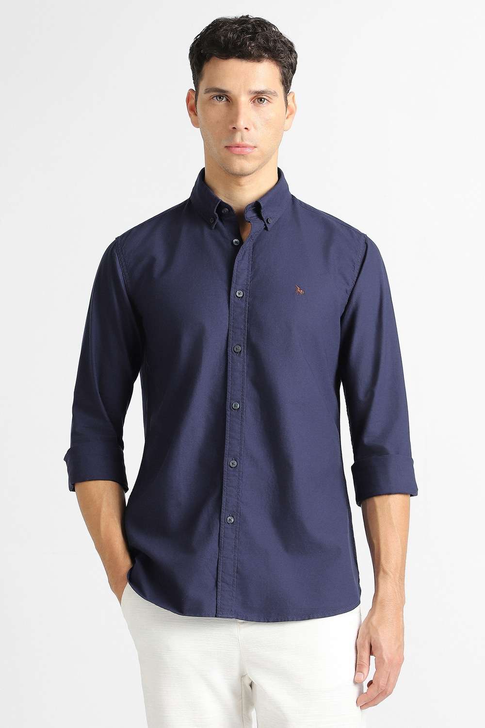 Solid-Cotton-Slim-Fit-Men-s-Shirt