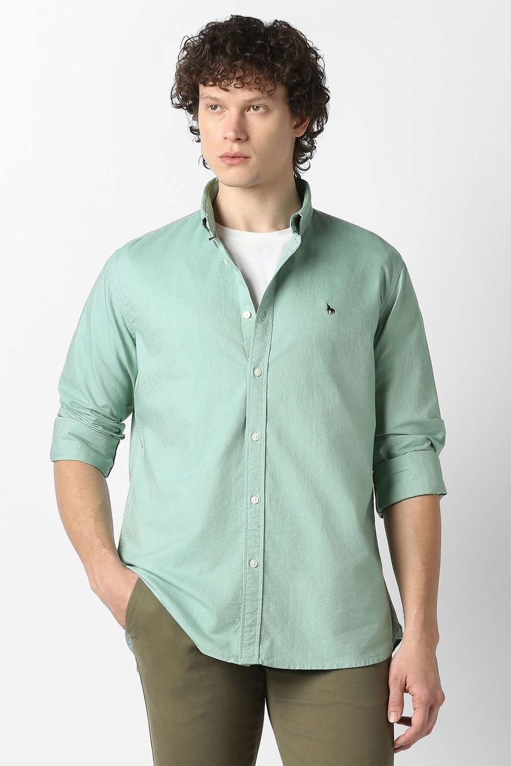 Solid-Cotton-Slim-Fit-Men-s-Shirt