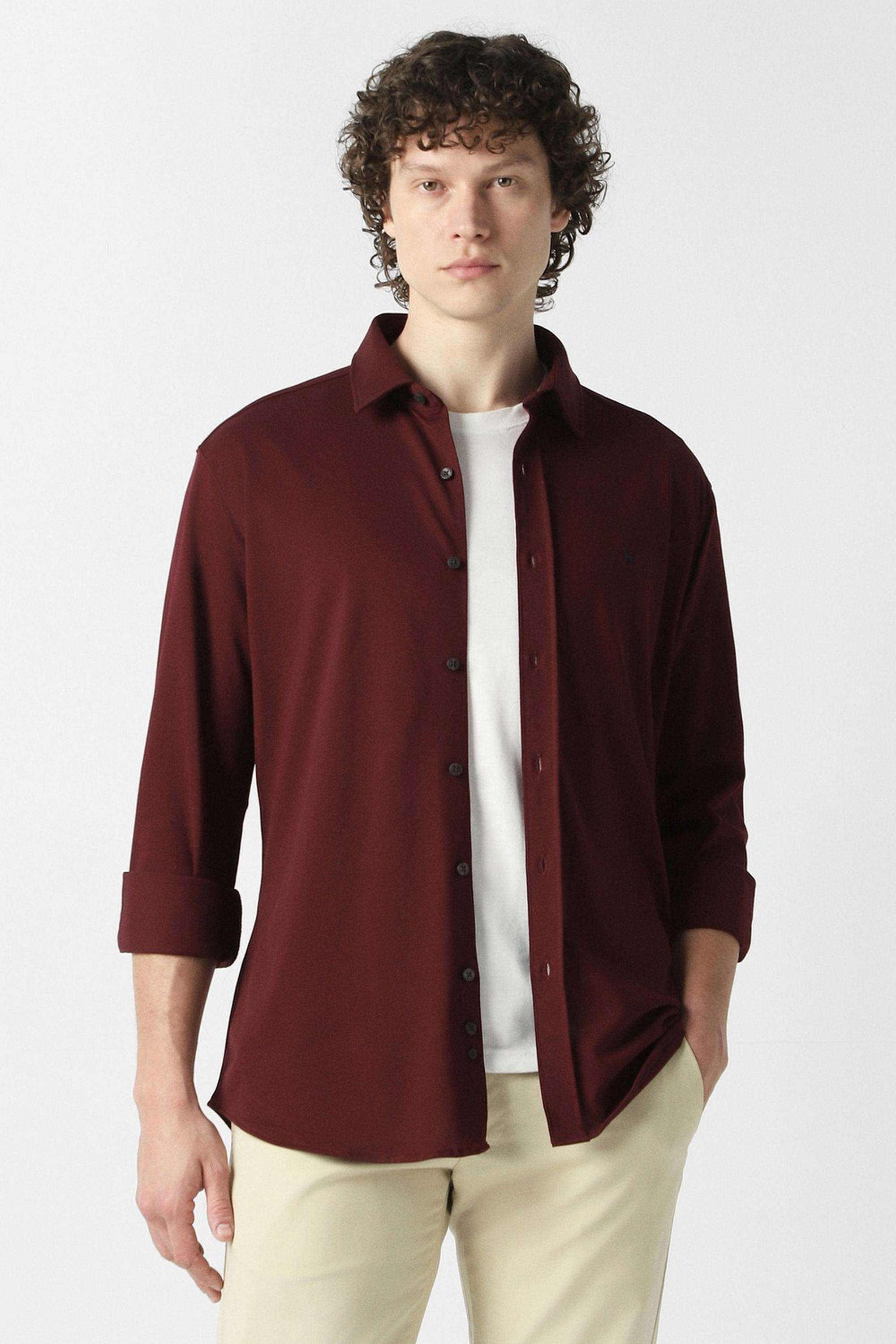 Solid-Cotton-Slim-Fit-Men-s-Casual-Wear-Shirt