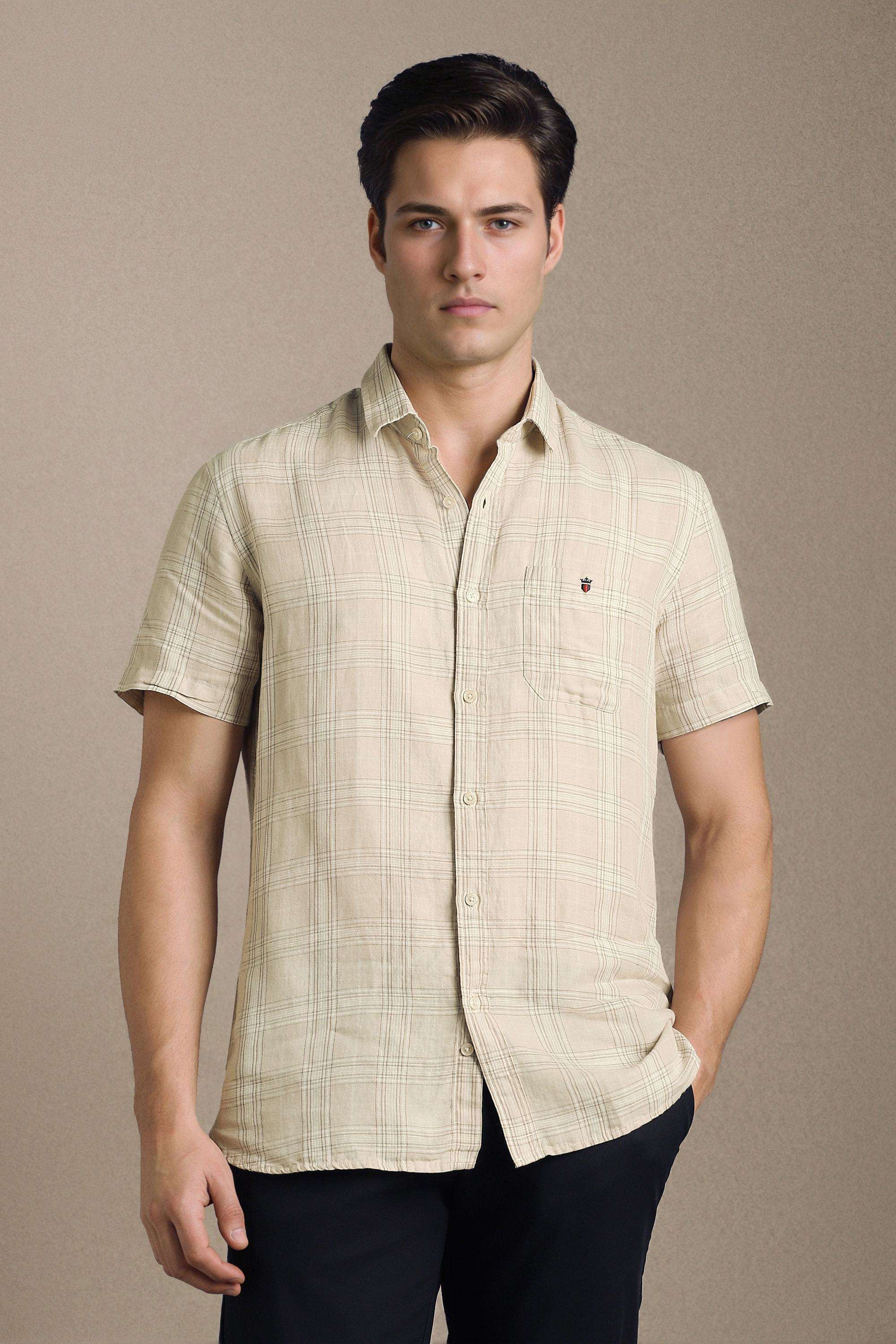 Checks-Blended-Fabric-Slim-Fit-Men-s-Casual-Wear-Shirt