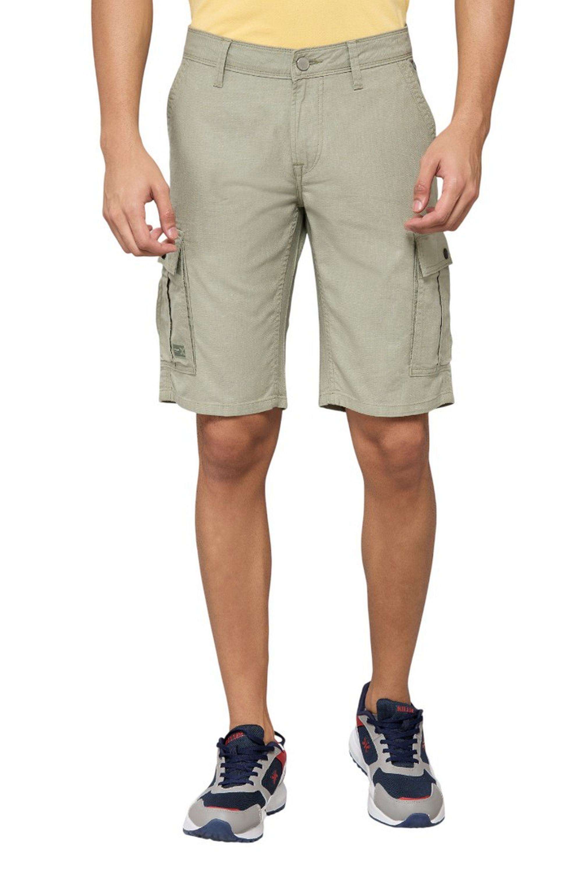 Solid-Cotton-Stretch-Regular-Fit-Men-s-Shorts